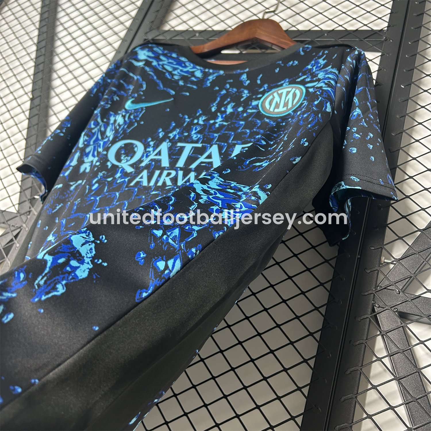 unitedfutballjersey-Inter Milan 25-26 Blue Snake Pattern Pre-Match Training Jersey - Fans Version