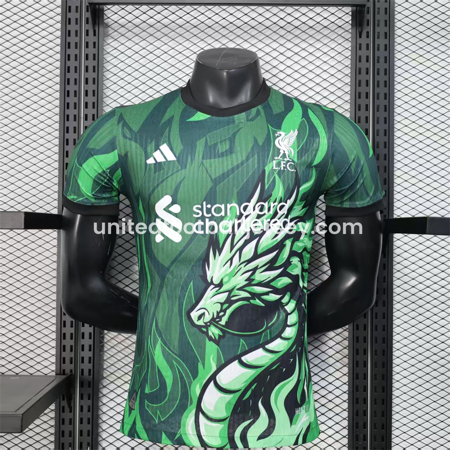 unitedfutballjersey-Liver.pool 25-26 Green Dragon and Fire Special Jersey - Player Version