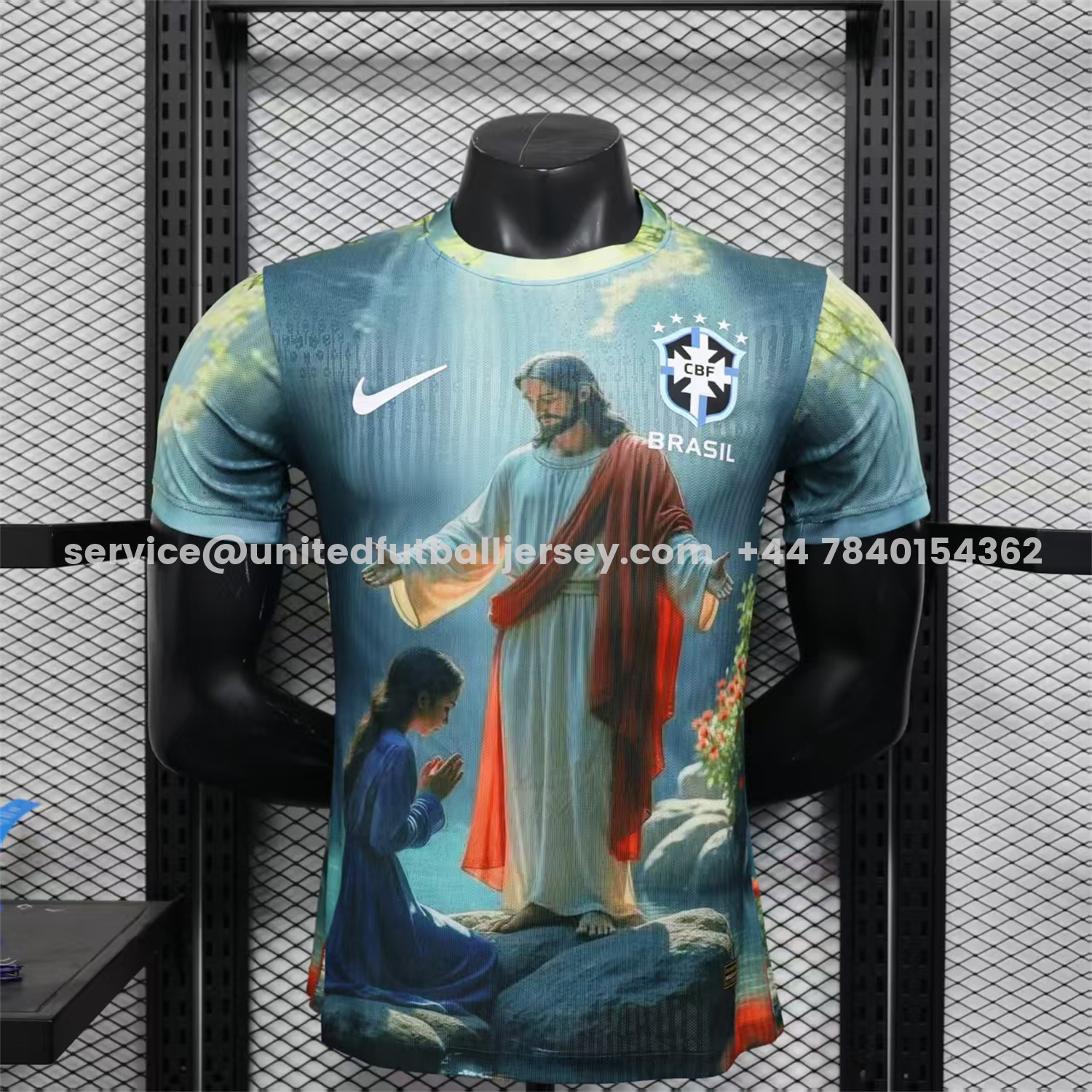 unitedfutballjersey-Brazil 25-26 Praying to Jesus Special Green Jersey - Player Version