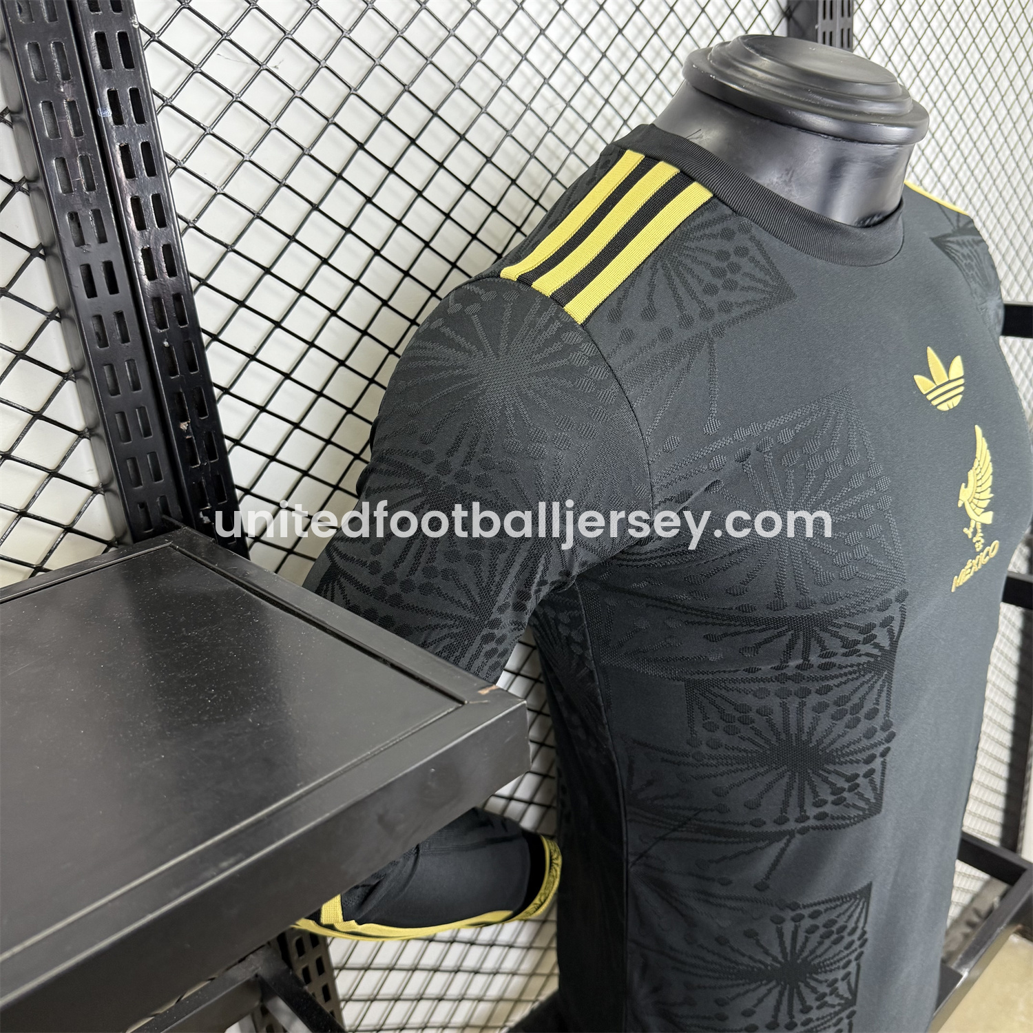 unitedfutballjersey-Mexico 2025 Gold Cup Black Long Sleeves Jersey - Player Version