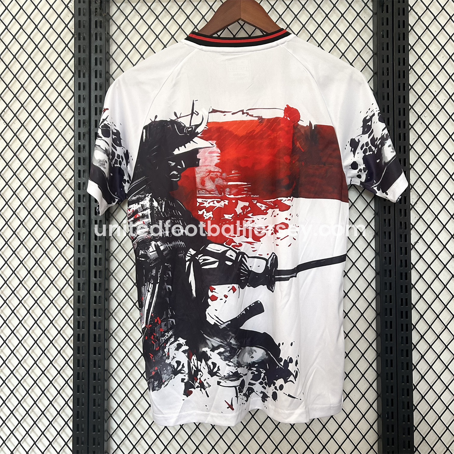 unitedfutballjersey-Japan 25-26 Black Samurai Silhouette White Jersey - Fans Version