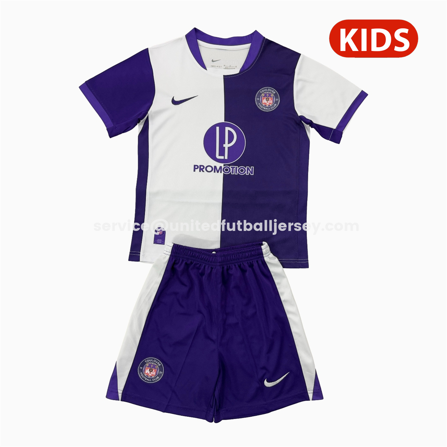 unitedfutballjersey-Toulouse FC 25-26 Home Kids Kit