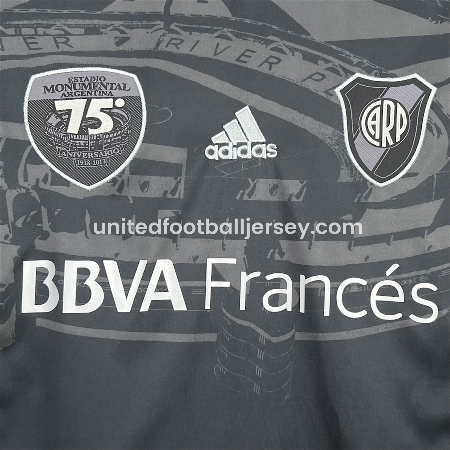 unitedfutballjersey-Retro River Plate 2013-14 75th Anniversary Black Jersey
