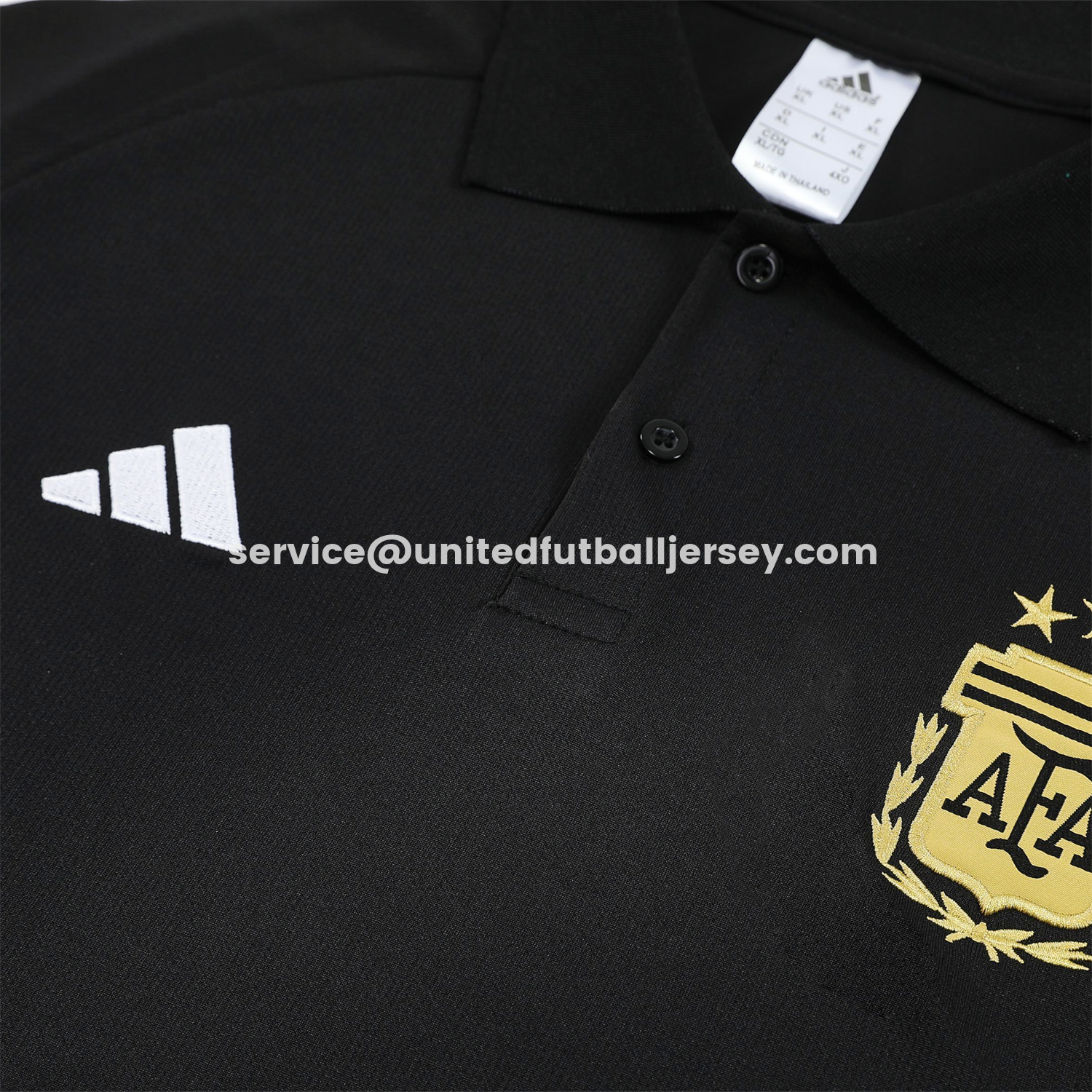 unitedfutballjersey-Argentina 2026 POLO Short-Sleeve Training Set - Black Top & Black Shorts