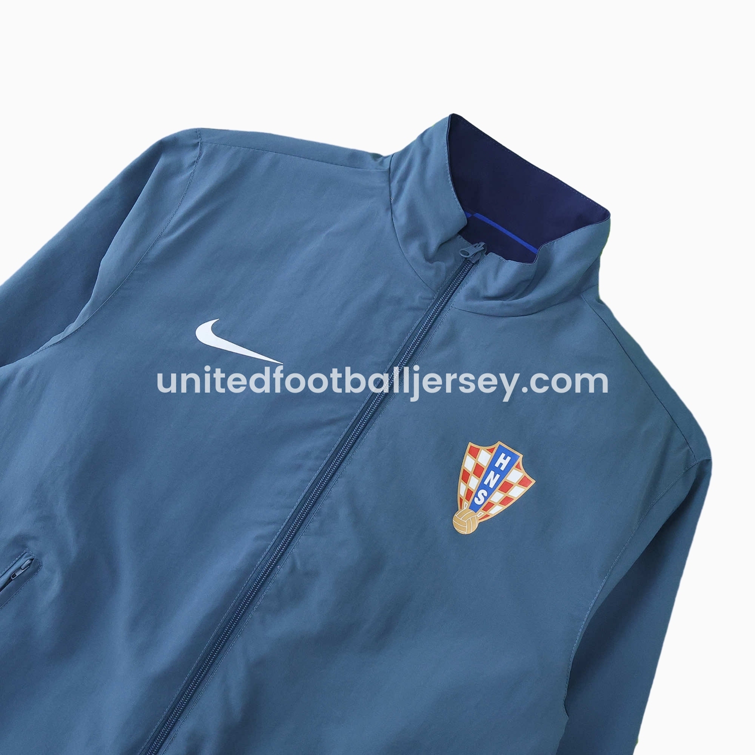 unitedfutballjersey-Croatia 24-25 Away Style Double Sided Reversible Windbreaker - Blue