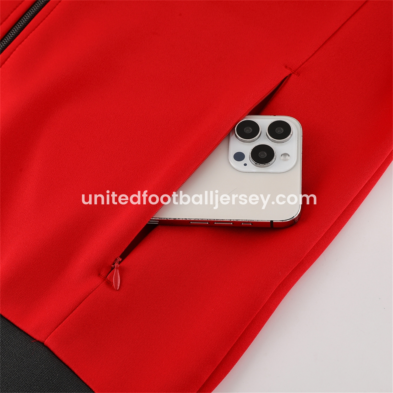 unitedfutballjersey-Manchester United 24-25 Throwback Jacket Training Tracksuit - Red Jackets & Grey Pants