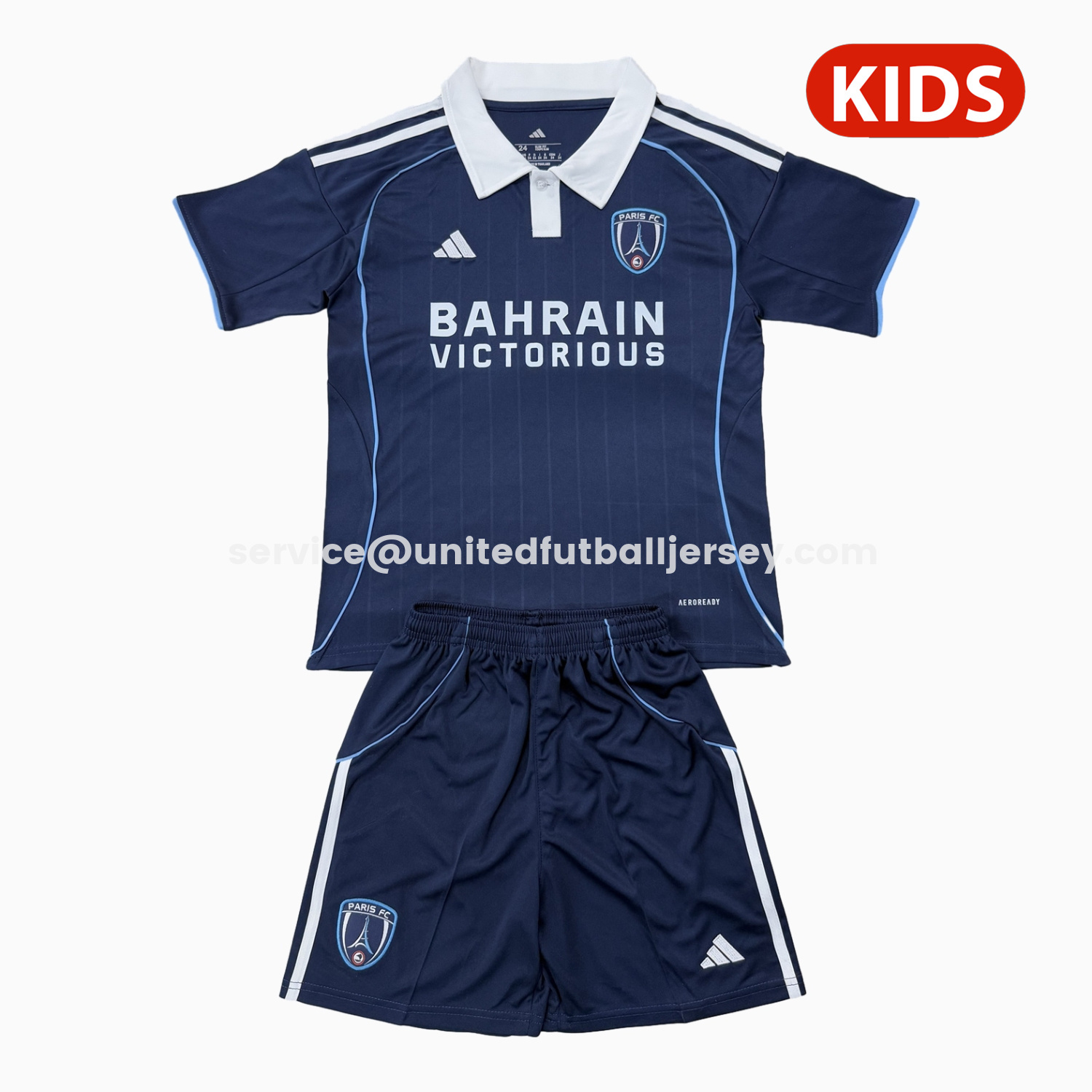 unitedfutballjersey-Paris FC 25-26 Home Kids Kit