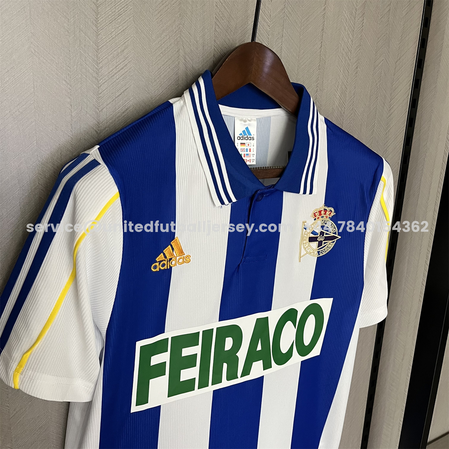 unitedfutballjersey-Retro Deportivo de La Coruña 1999-00 Home Jersey