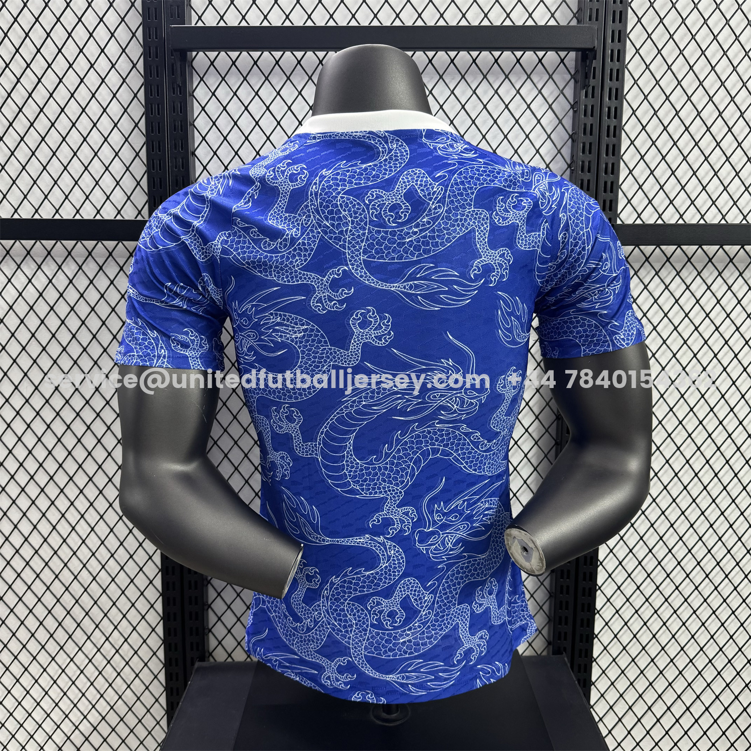 unitedfutballjersey-Japan 25-26 White Dragon Pattern Blue Special Jersey - Player Version