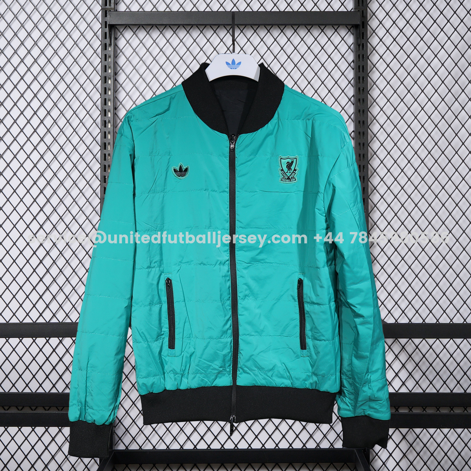 unitedfutballjersey-Liver.pool 25-26 Double Sided Reversible Windbreaker - Black & Green