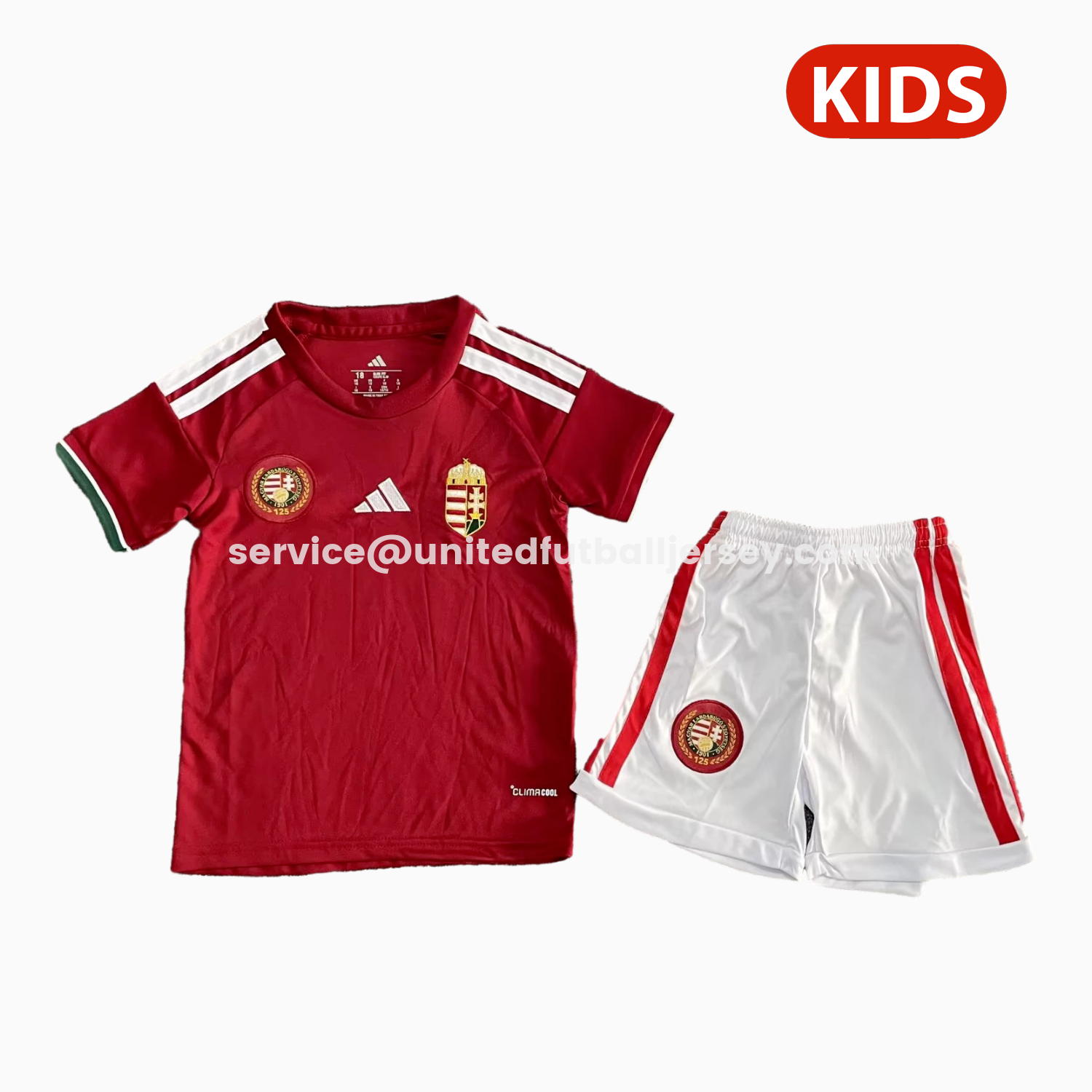 unitedfutballjersey-Hungary 2026 Home Red Kids Kit