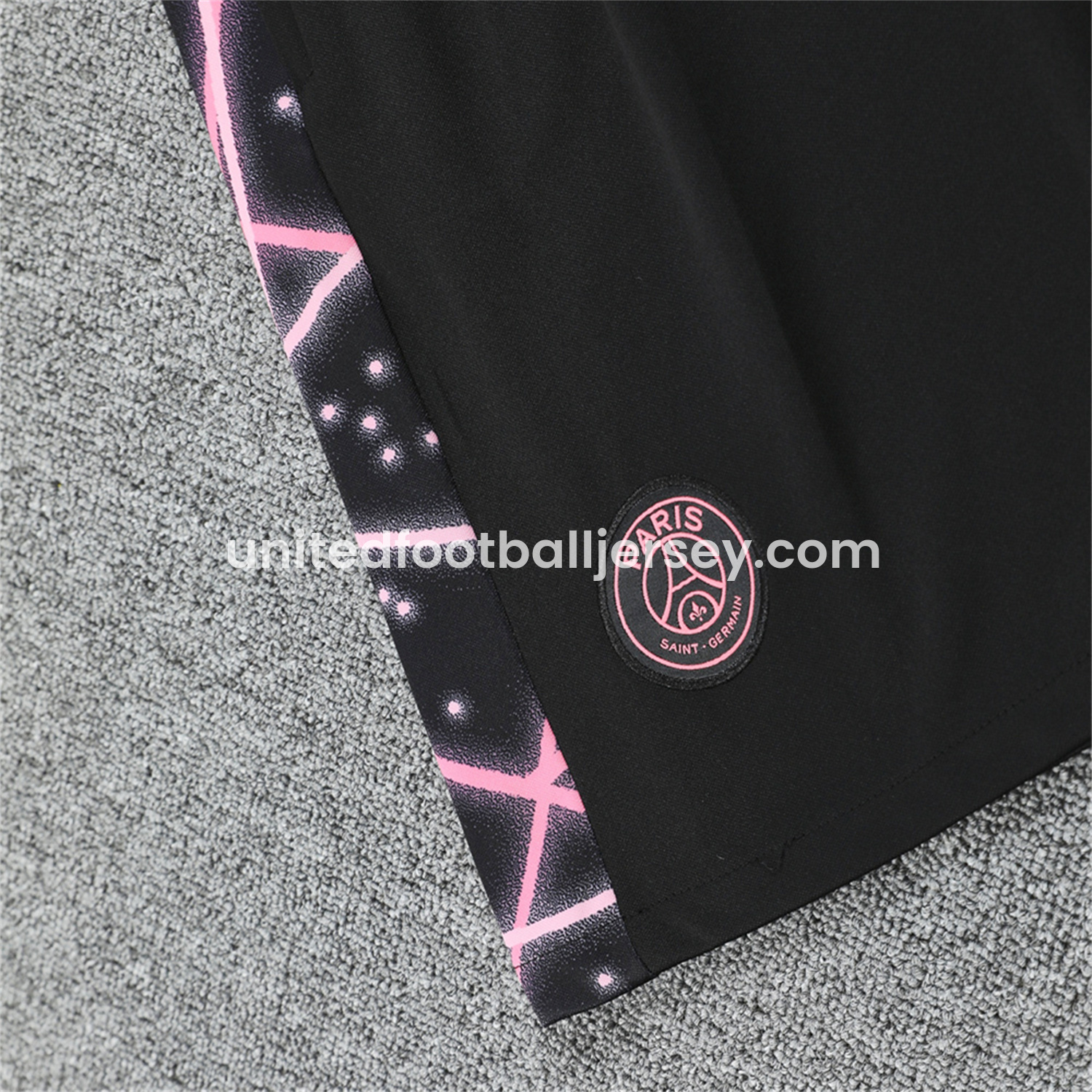 unitedfutballjersey-Paris Saint-Germain PSG 25-26 Vest Training Set - Pink Fluorescent Rays Black Vest & Black Shorts
