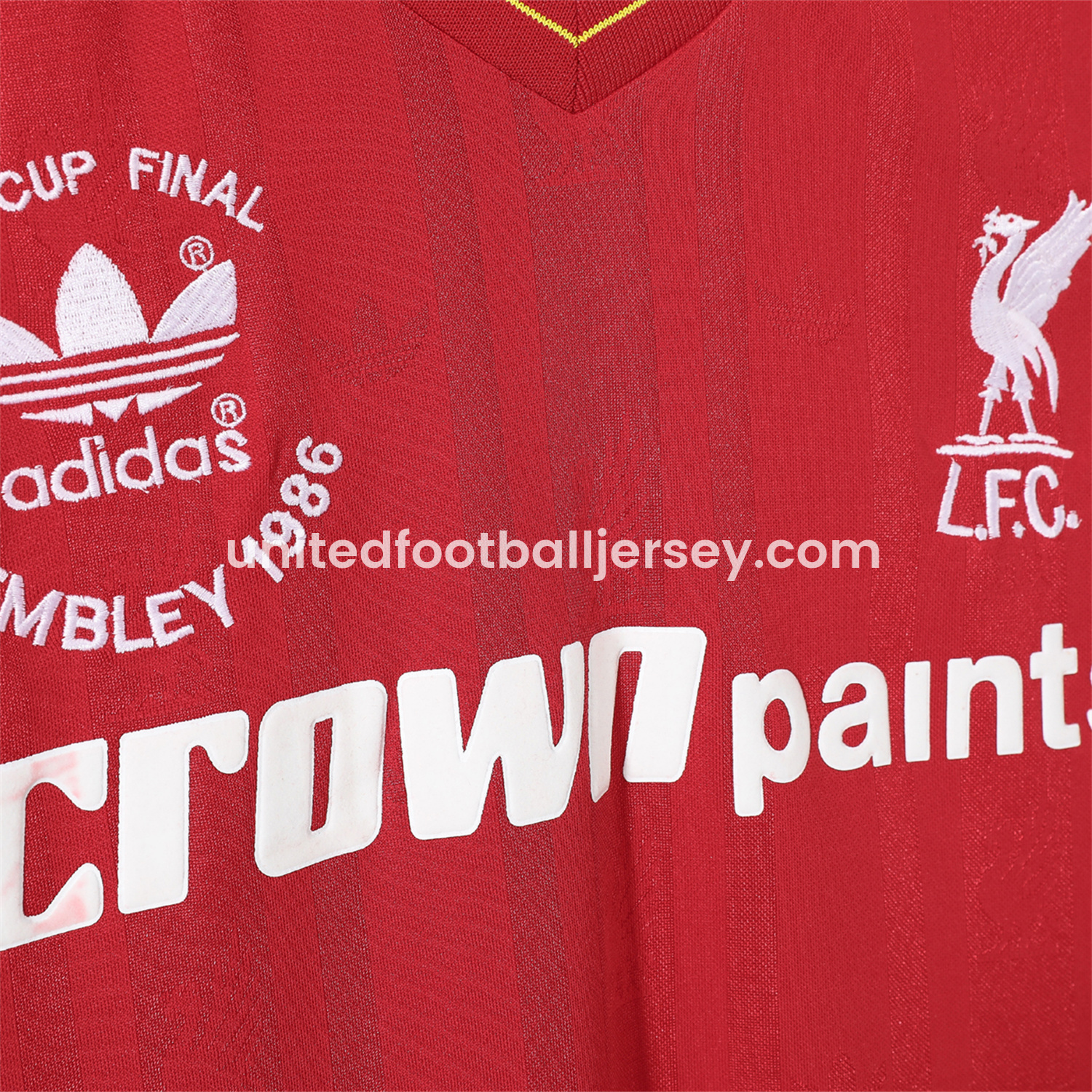 unitedfutballjersey-Retro Liver.pool 1986 Home Long Sleeves Jersey - FA CUP FINAL Version