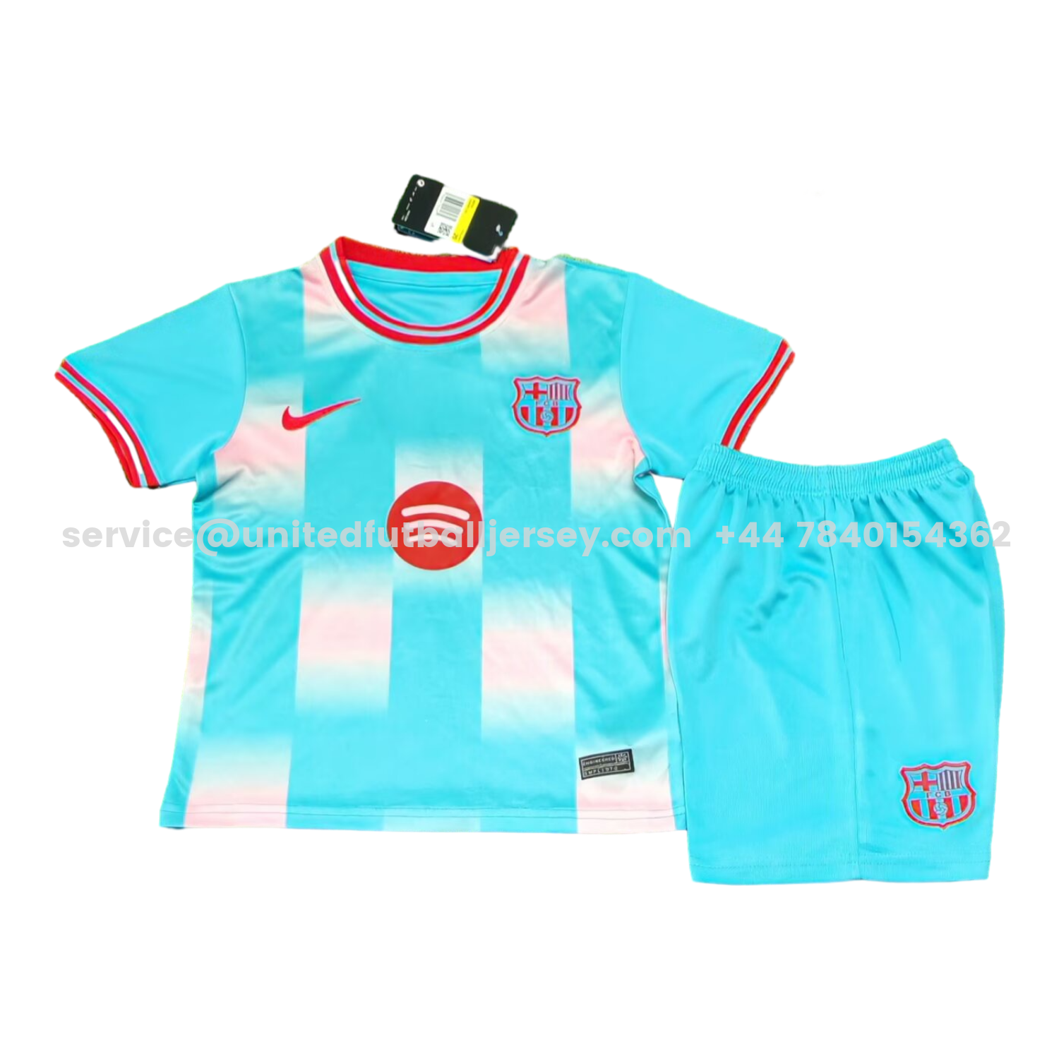 unitedfutballjersey-Barcelona 25-26 Blue And Pink Special Kids Kit