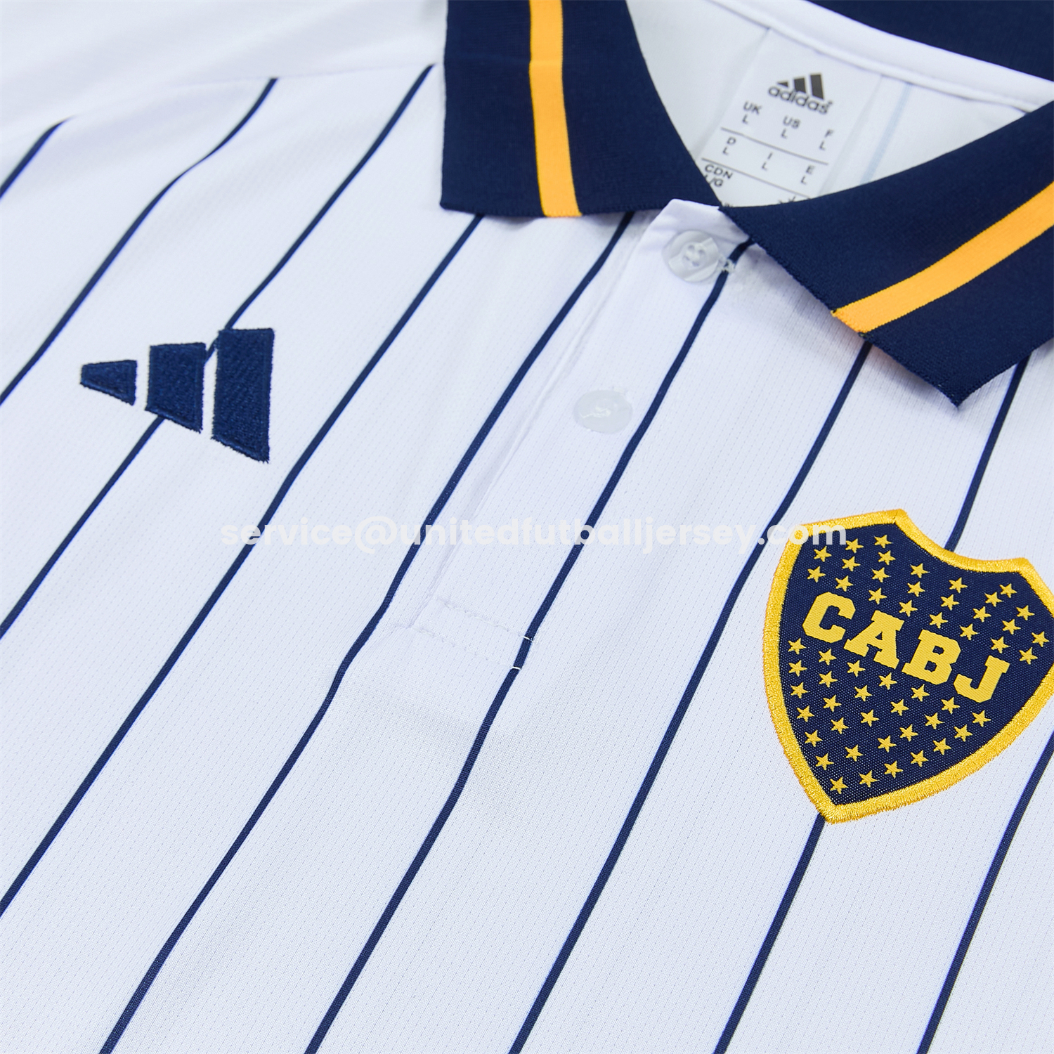 unitedfutballjersey-Boca Juniors 25-26 POLO Short-Sleeve Training Set - White Top and Dark Blue Pants