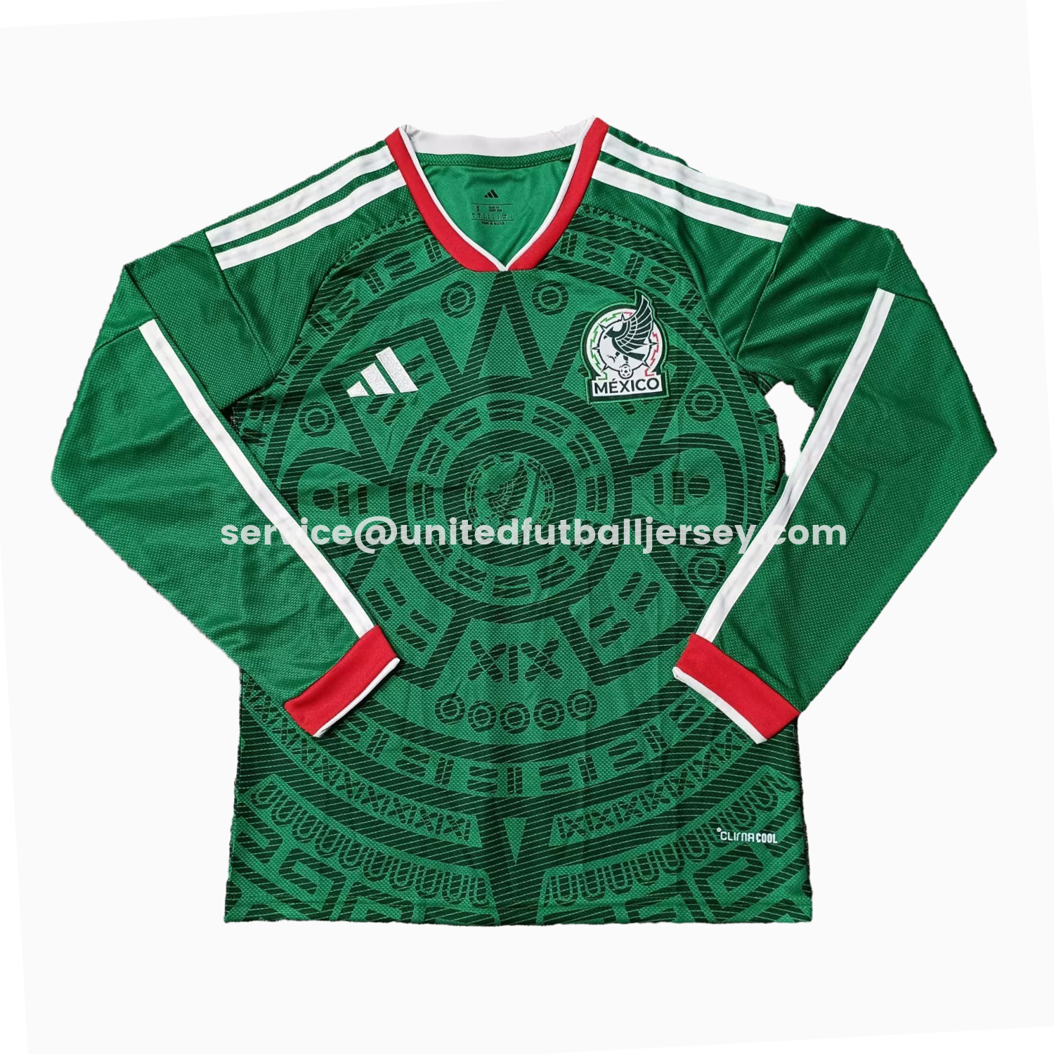 unitedfutballjersey-Mexico 2026 Home Long Sleeves Jersey - Fans Version