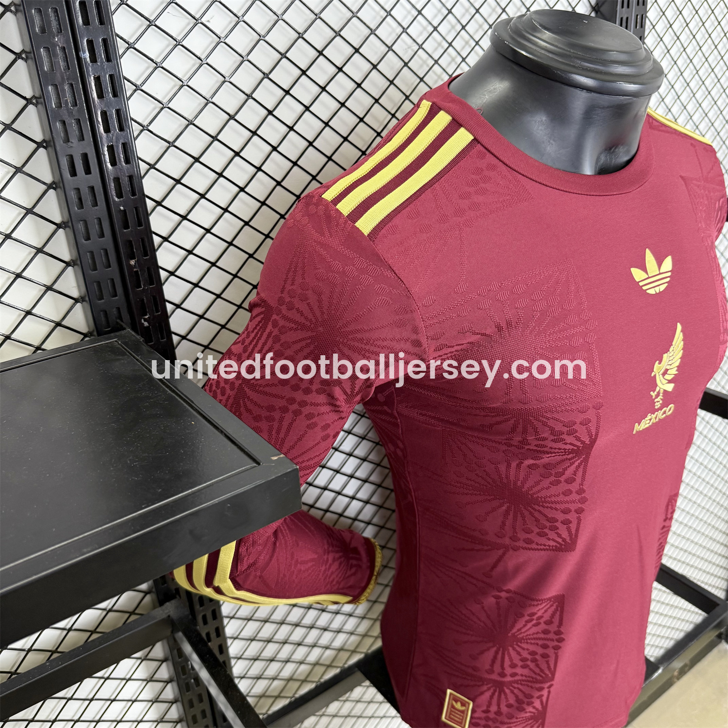 unitedfutballjersey-Mexico 2025 Gold Cup Red Long Sleeves Jersey - Player Version