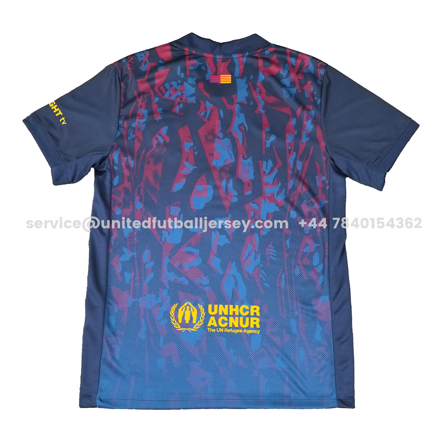 unitedfutballjersey-Barcelona 25-26 Deep Blue Training Jersey with Red and Blue Tree Pattern - Fans Version