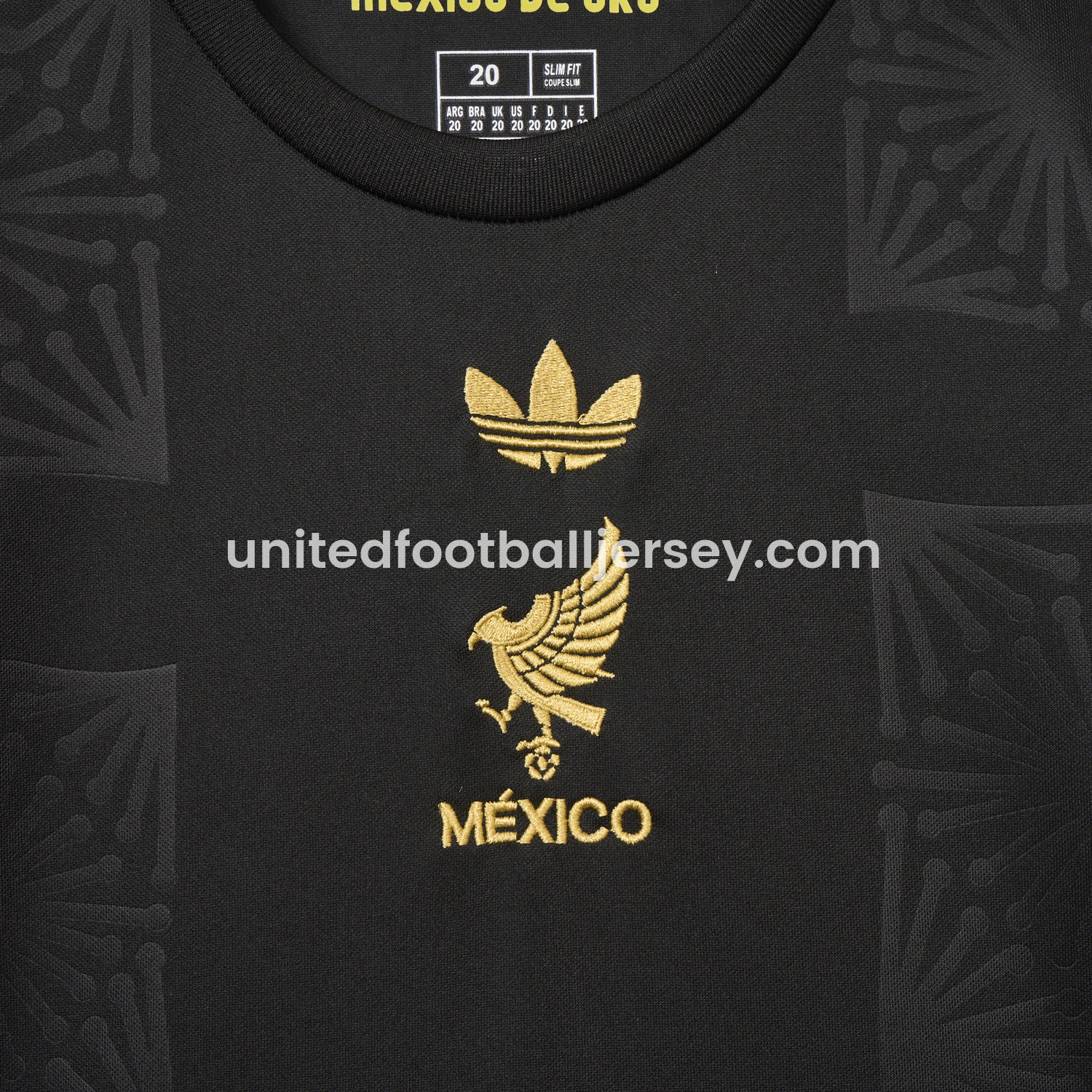 unitedfutballjersey-Mexico 2025 Gold Cup Black Kids Kit