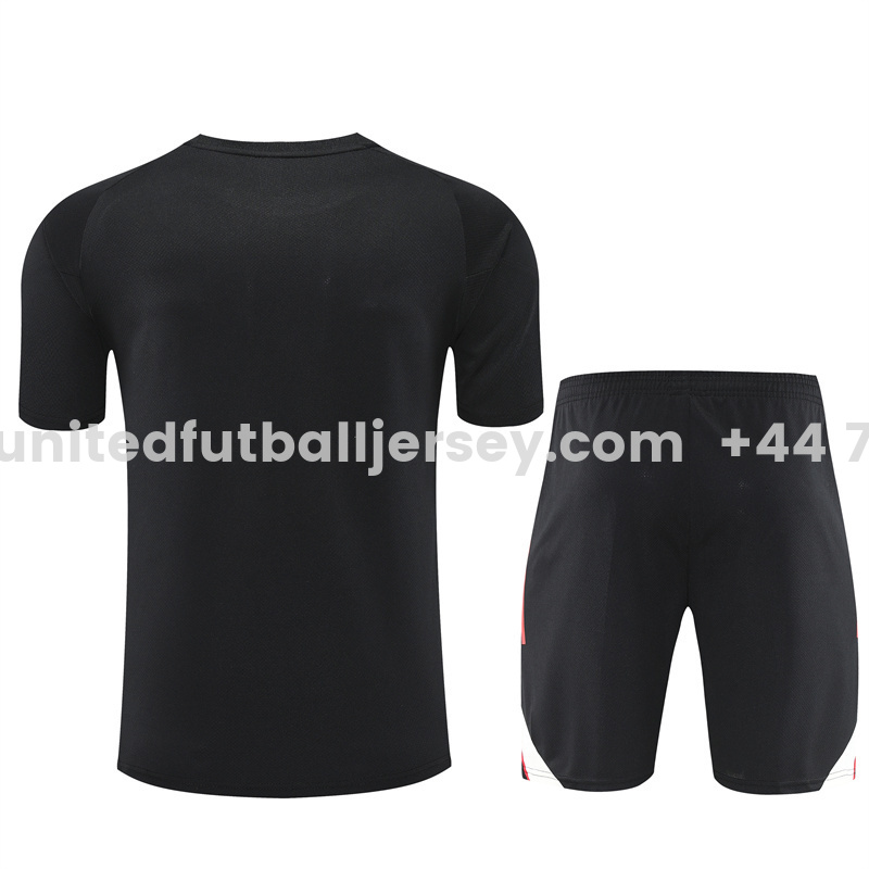 unitedfutballjersey-Liver.pool 25-26 Kids Short-Sleeve Training Set - Black Top & Black Shorts