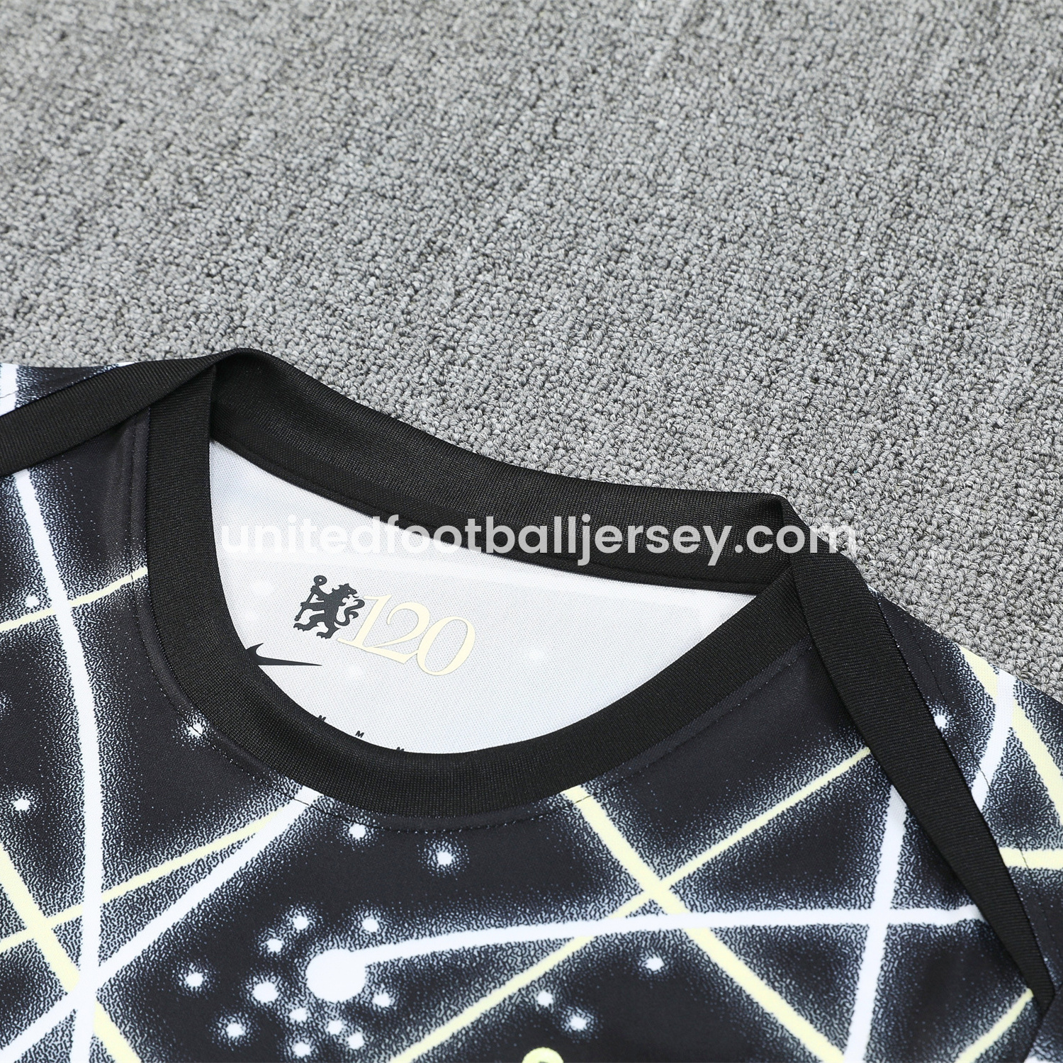unitedfutballjersey-C.H.E.L.S.E.A 25-26 Short-Sleeve Training Set - Yellow Fluorescent Rays Black Top & Black Shorts