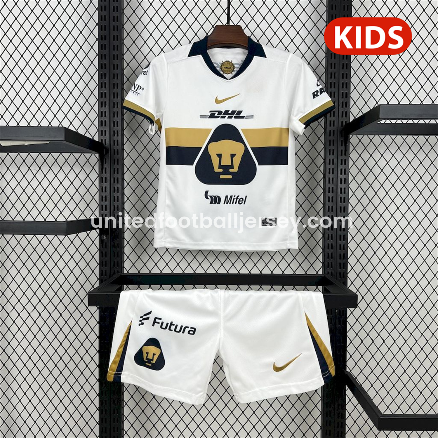 unitedfutballjersey-Pumas UNAM 25-26 Home Kids Kit
