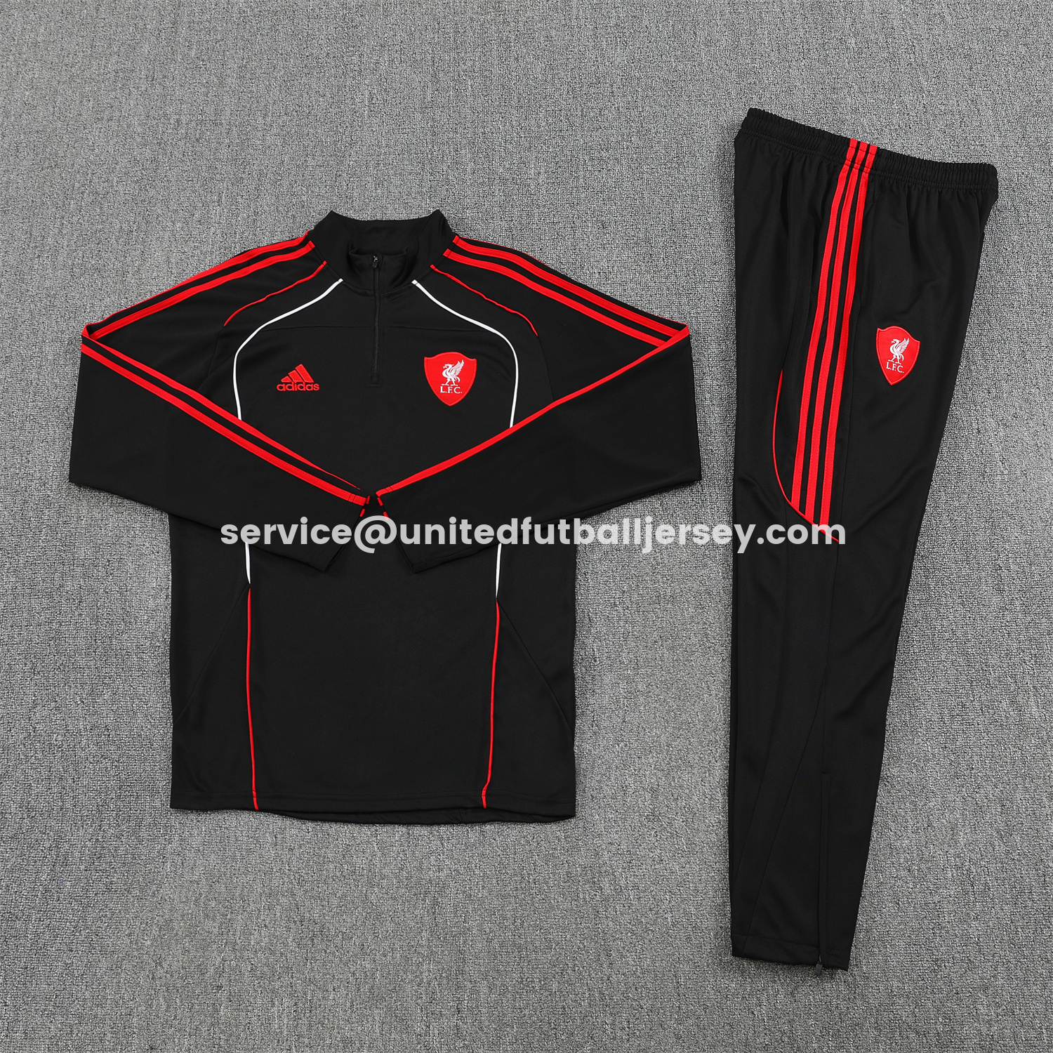 unitedfutballjersey-Liver.pool 25-26 Long Sleeve Training Set - Black Top & Pants