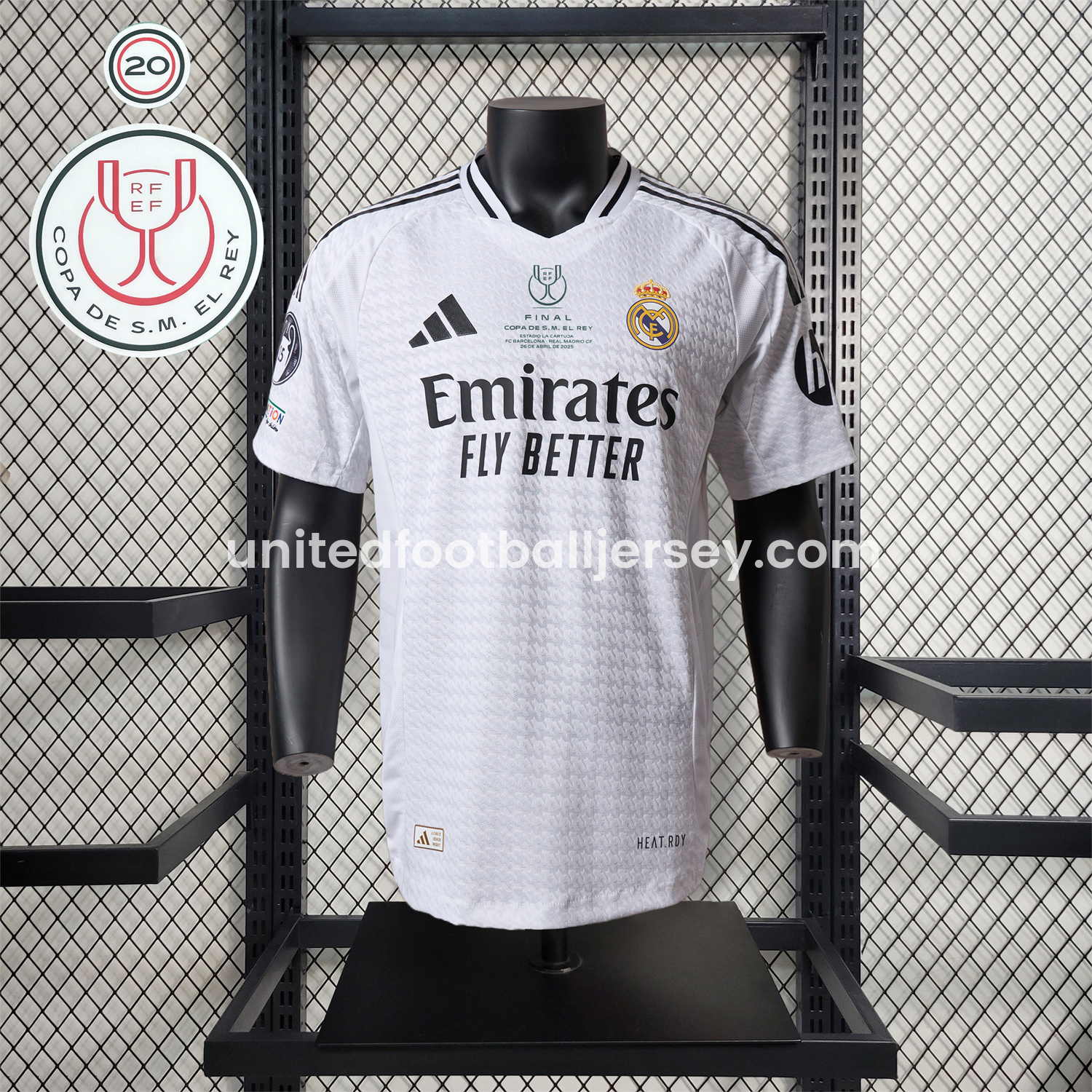 unitedfutballjersey-【Copa del Rey Patch Set】Real Madrid 24-25 Home Jersey - Player Version