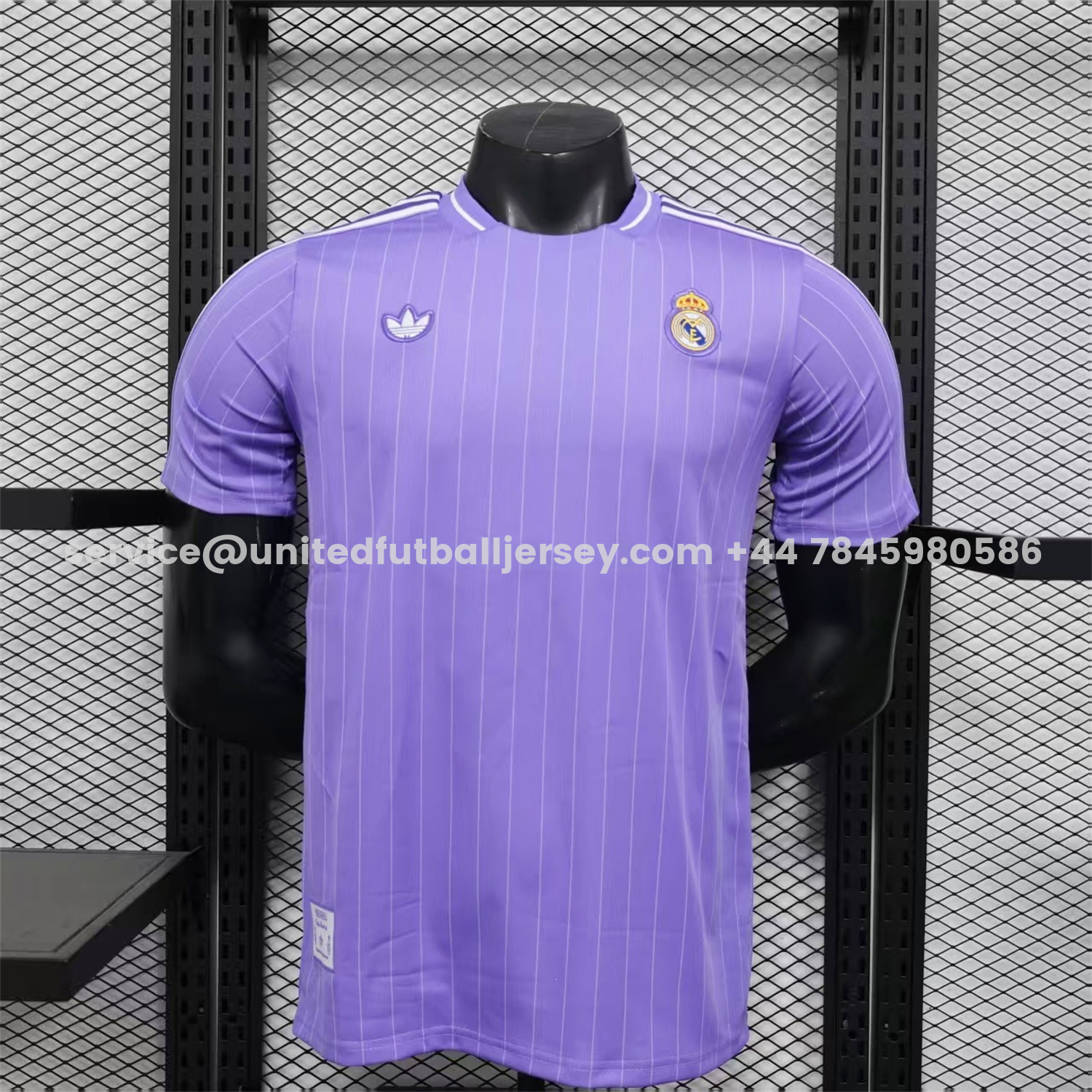 unitedfutballjersey-Real Madrid 25-26 Icon Range Trefoil Light Purple Travel Jersey - Player Version