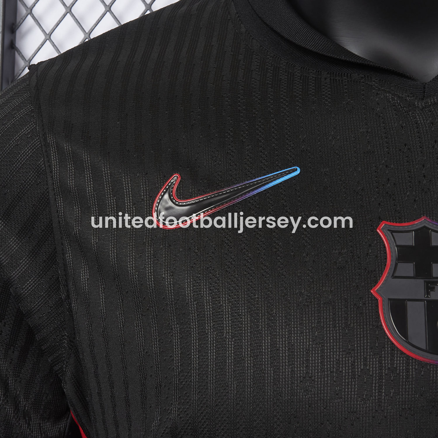 unitedfutballjersey-【New】Barcelona x Travis Scott 24-25 Away Pure Black Jersey - Player Version