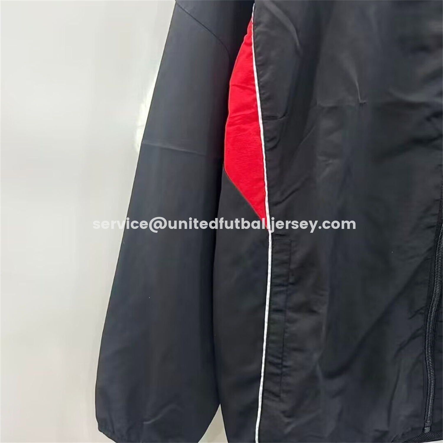 unitedfutballjersey-River Plate 25-26 Training Windbreaker Jacket - Black With Red