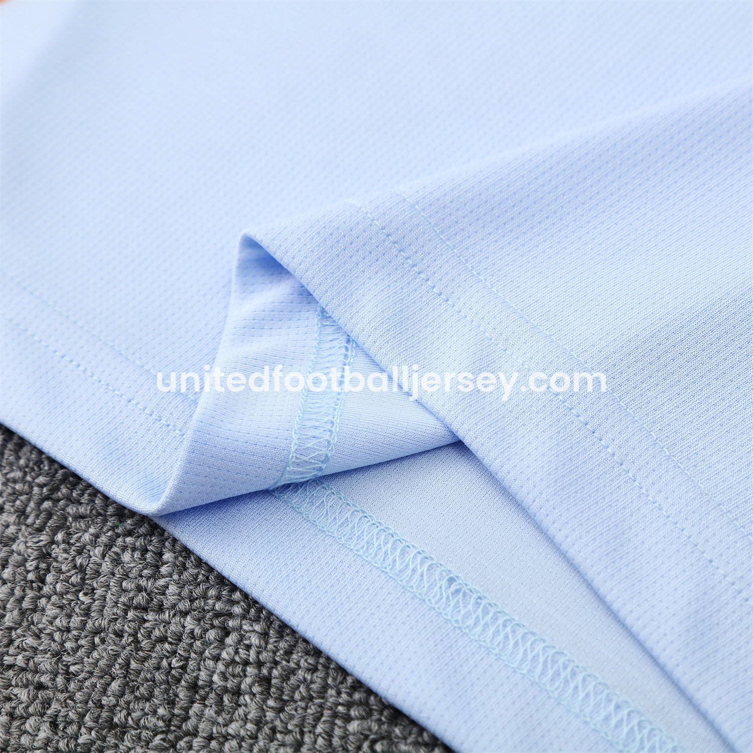 unitedfutballjersey-Real Madrid 25-26 POLO Short-Sleeve Training Set - Light Blue Top and Deep Blue Pants