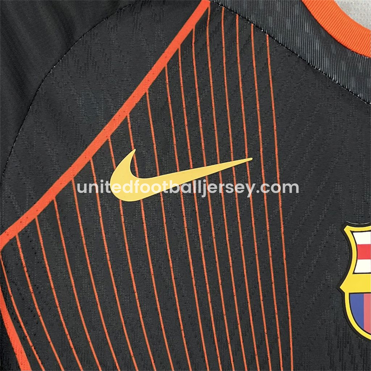 unitedfutballjersey-Barcelona 25-26 T90 Orange Lines Black Special Jersey - Fans Version