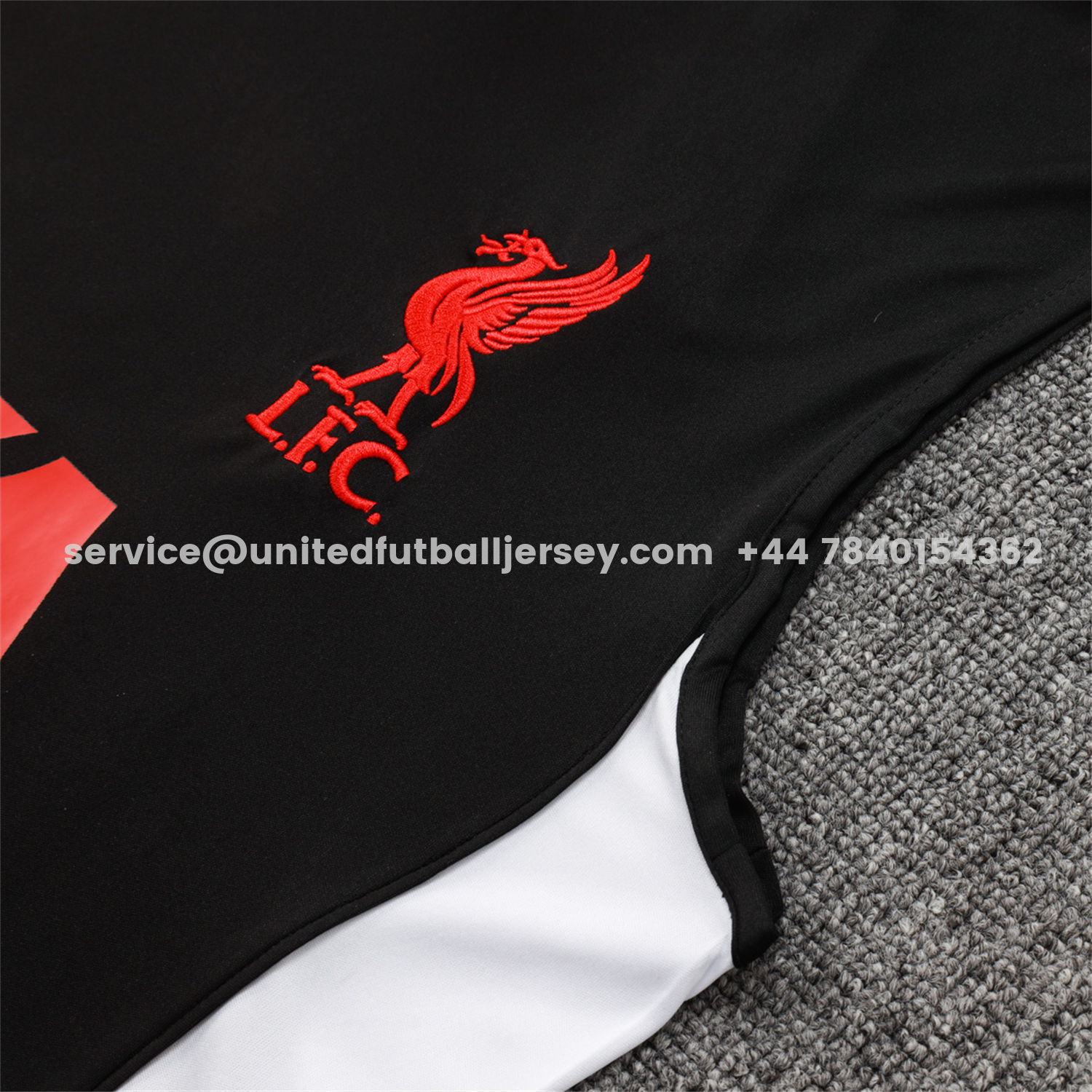 unitedfutballjersey-Liver.pool 25-26 Vest Training Set - Black Vest & Black Shorts