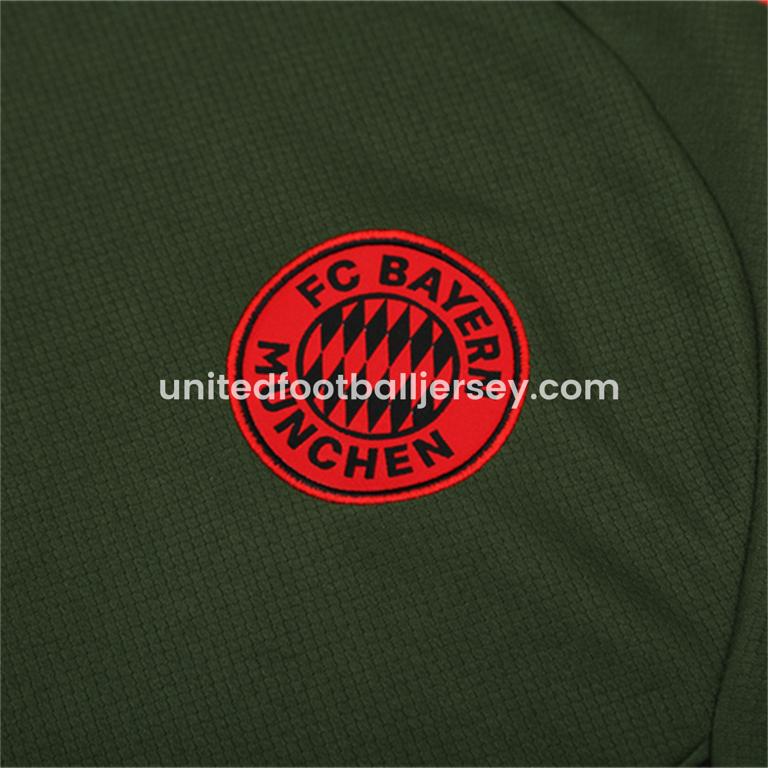 unitedfutballjersey-Bayern Munich 25-26 Kids Short-Sleeve Training Set - Green Top & Black shorts