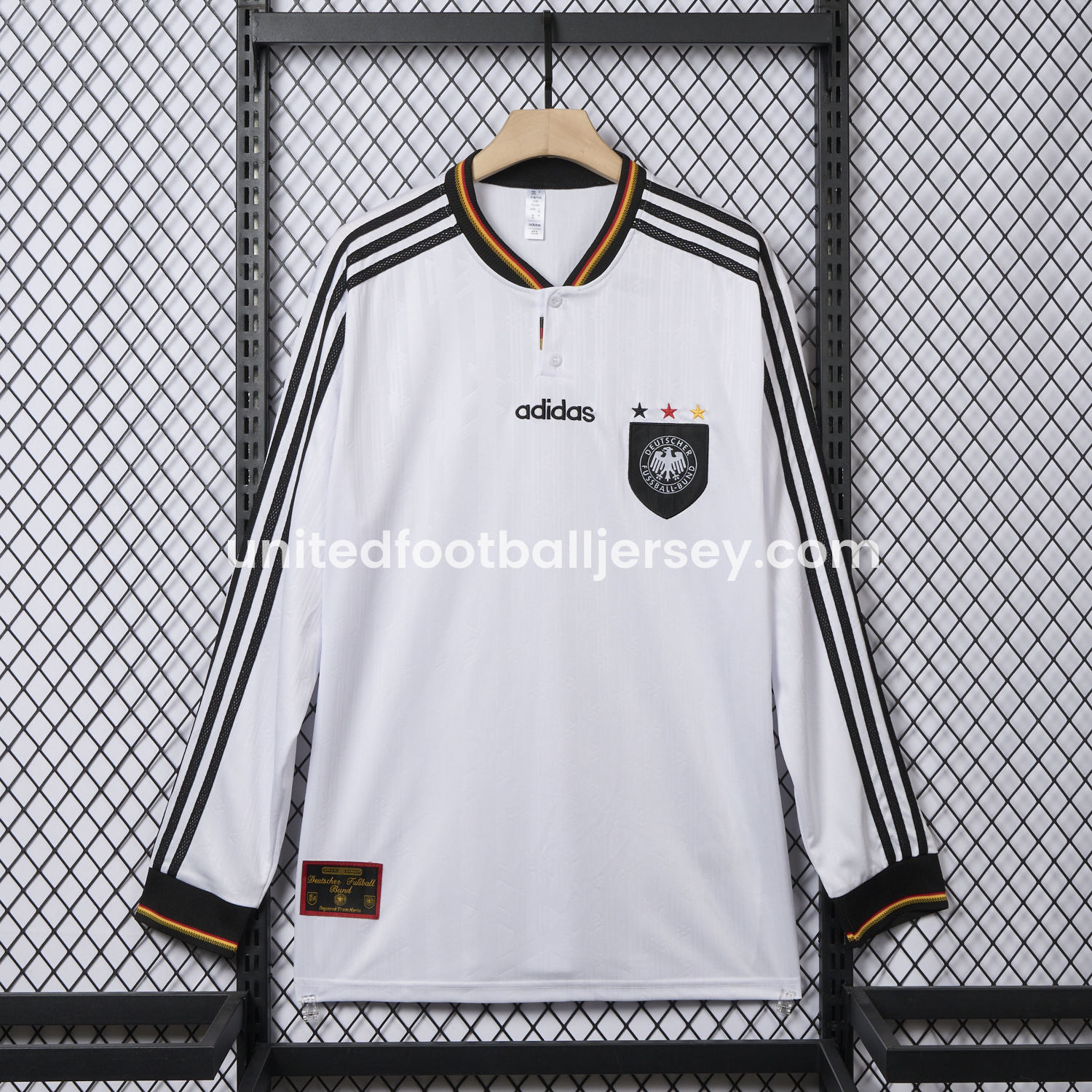 unitedfutballjersey-Retro Germany 1996 Home Long Sleeves Jersey