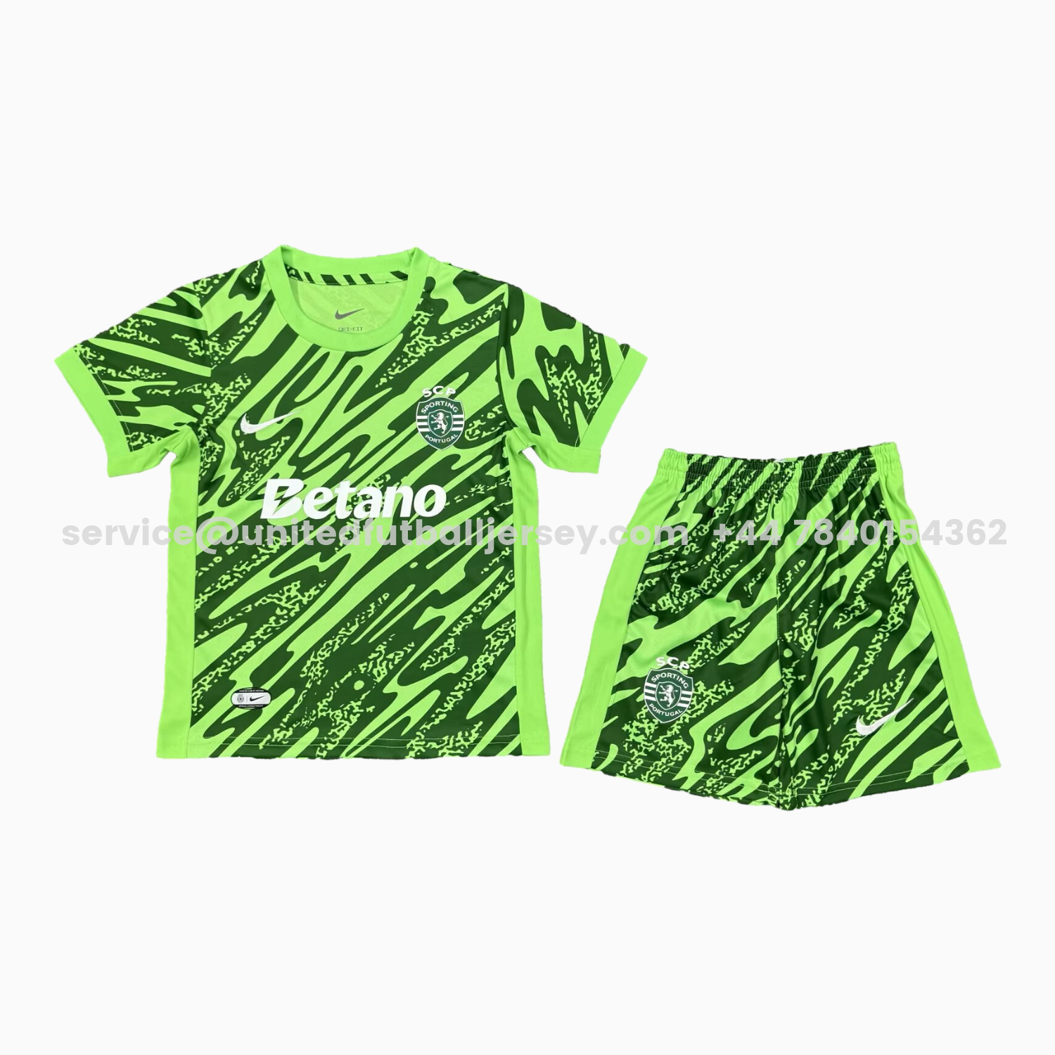 unitedfutballjersey-Sporting CP 25-26 Green Goalkeeper Men's Adult Jersey Set - Fans Version