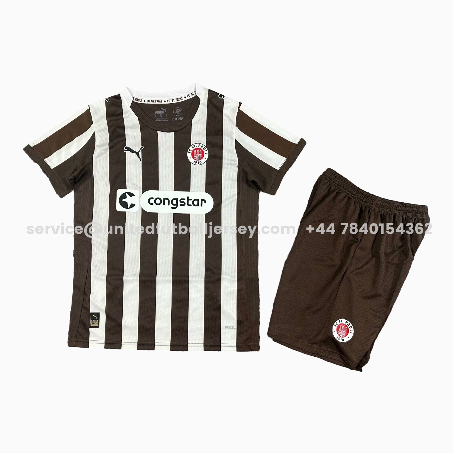 unitedfutballjersey-St. Pauli 25-26 Home Kids Kit