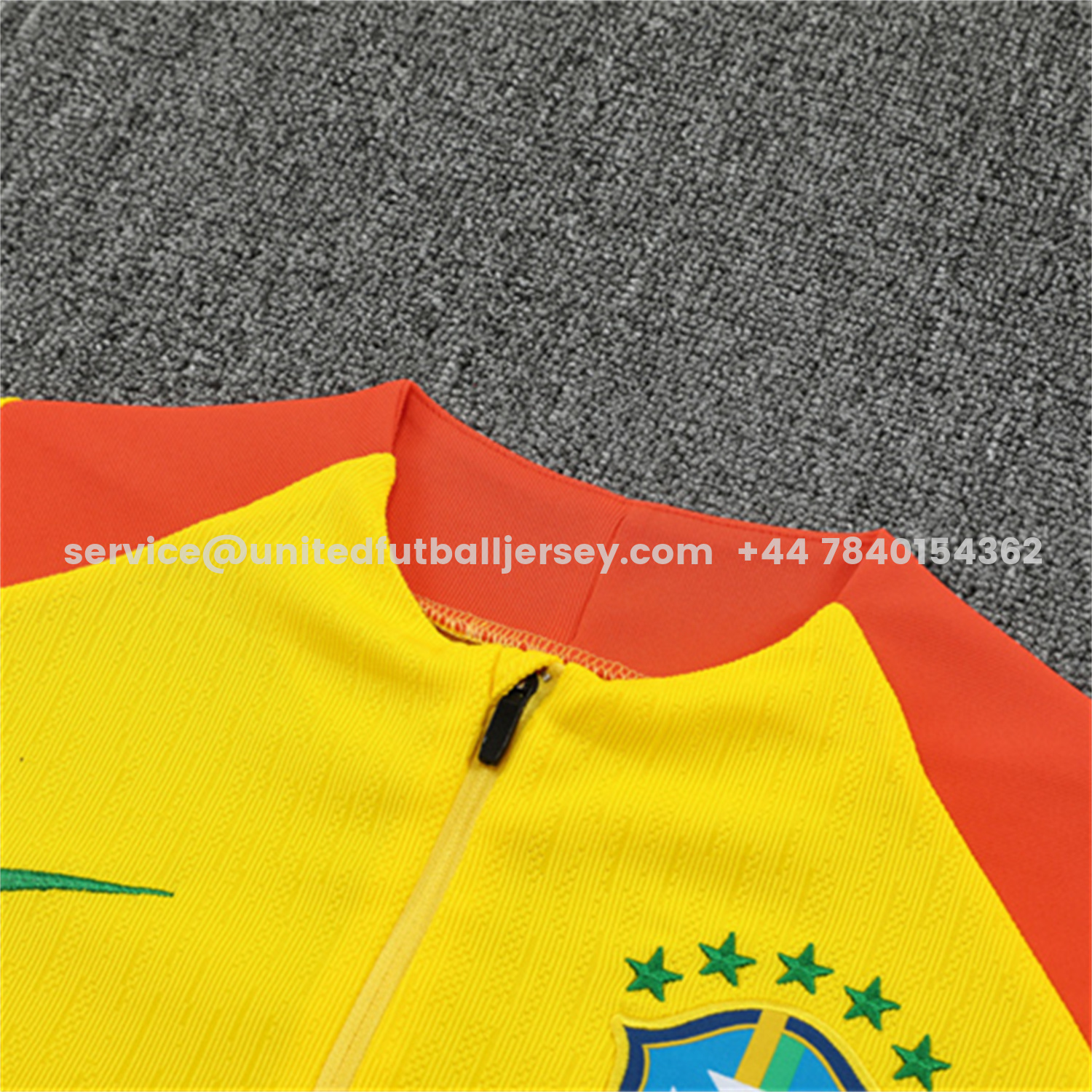 unitedfutballjersey-Brazil 25-26 Long Sleeve Training Set - Player Version - Yellow Top and Black Pants