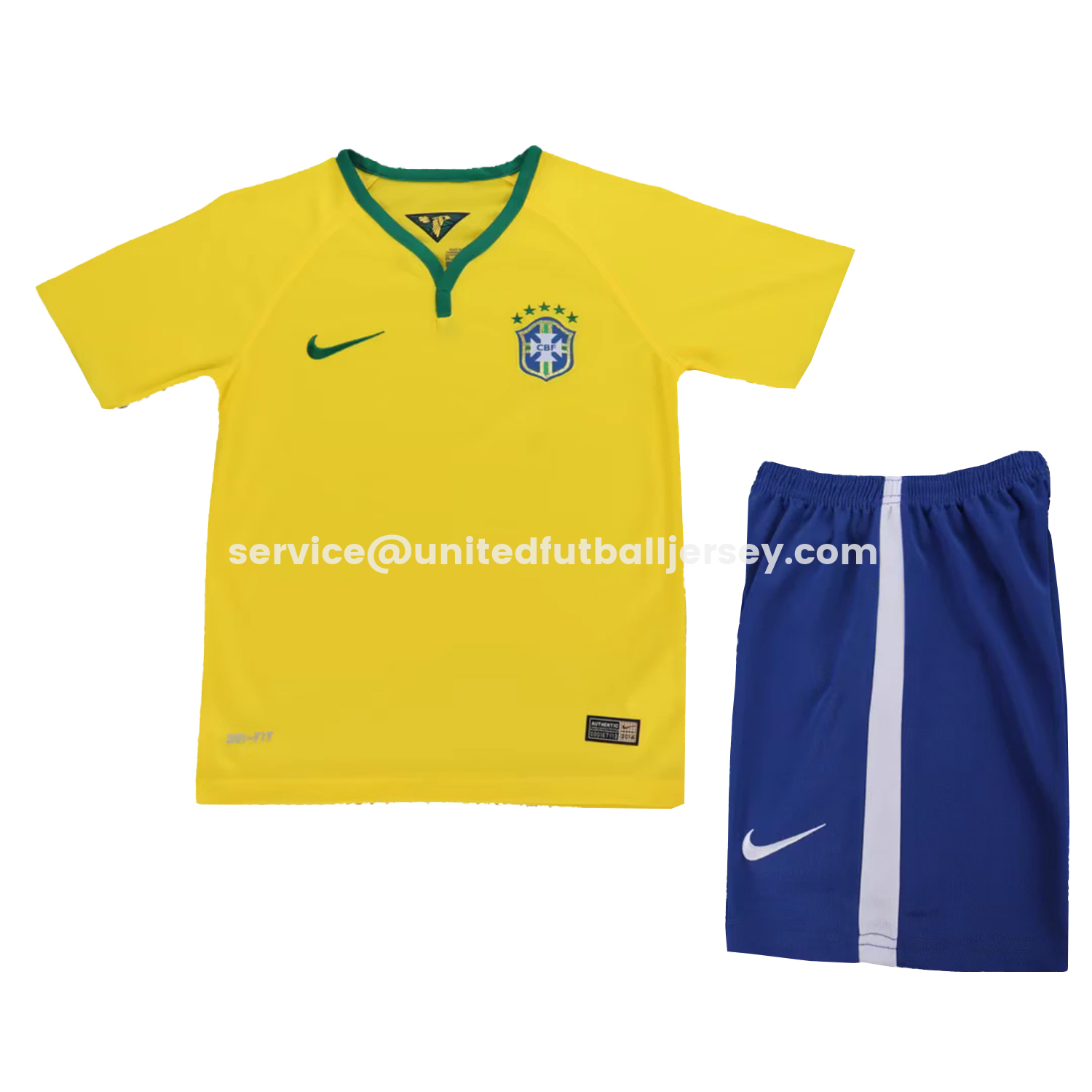 unitedfutballjersey-Retro Brazil 2014 Home Kids Kit