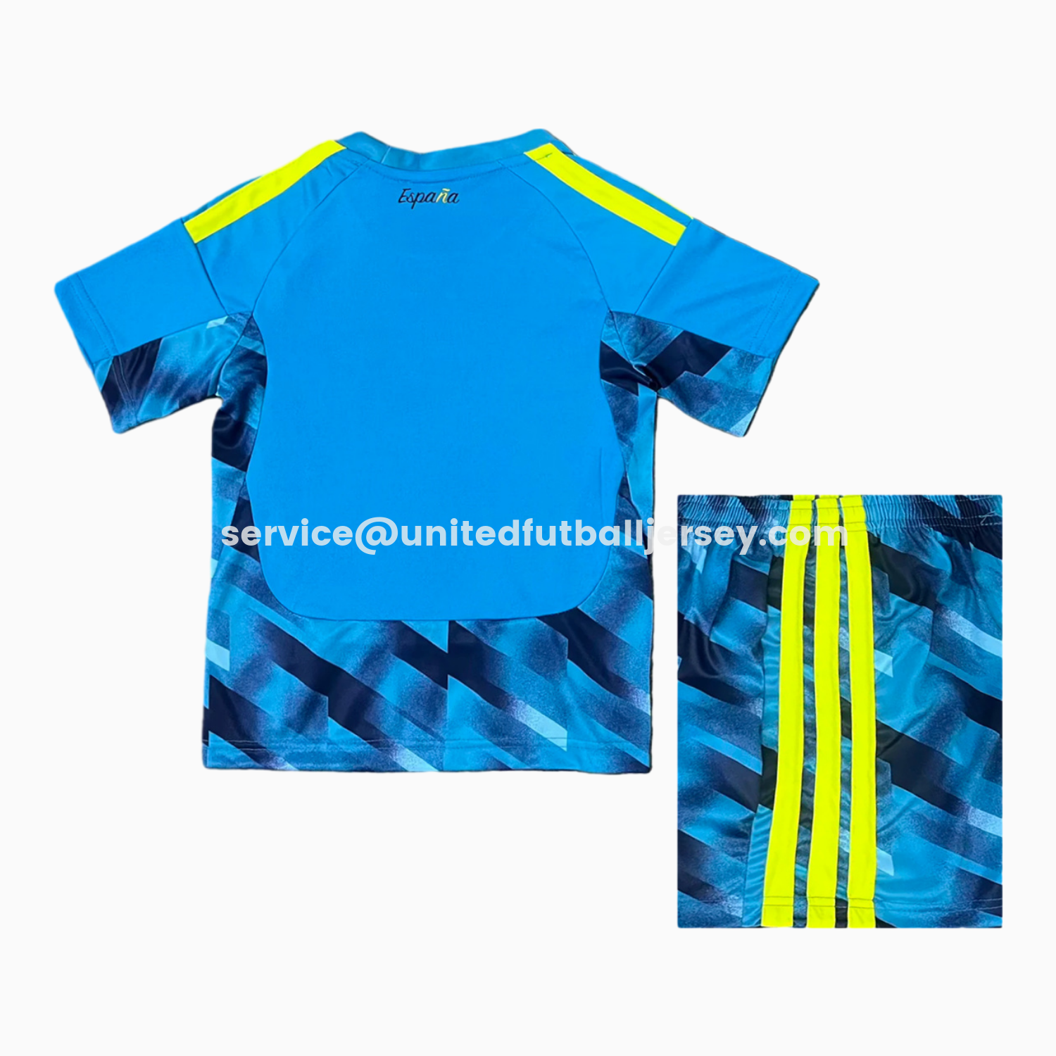 unitedfutballjersey-Spain 2026 Goalkeeper Blue Kids Kit