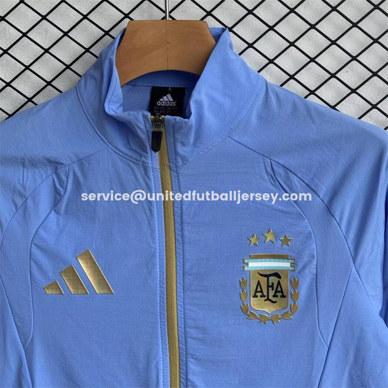 unitedfutballjersey-Argentina 2026 Windbreaker Training Set - Blue Top and Black Pants