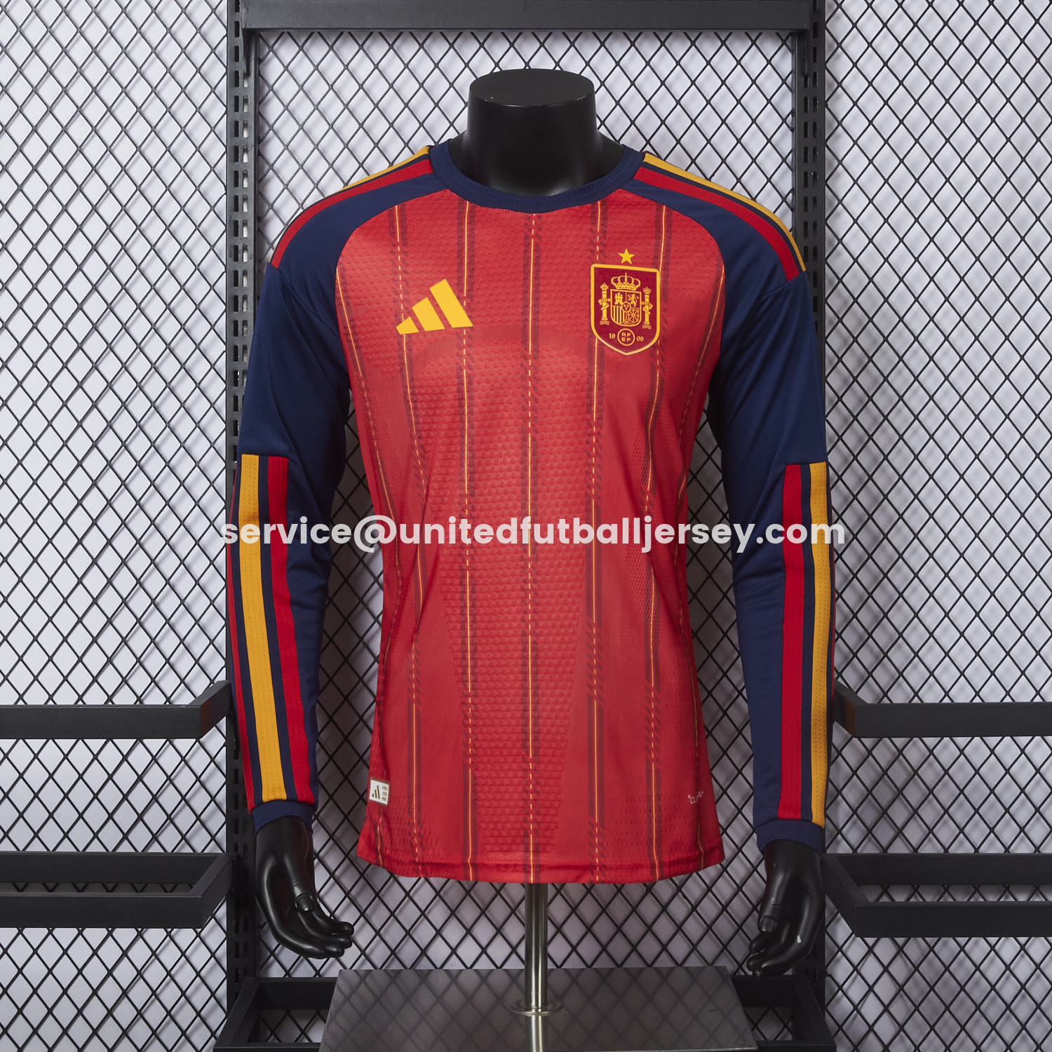 unitedfutballjersey-Spain 2026 Home Long Sleeves Jersey - Player Version