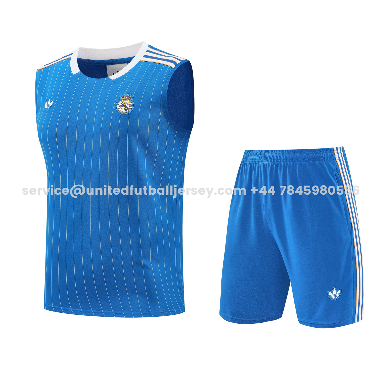unitedfutballjersey-Real Madrid 25-26 Vest Training Set - Blue Vest & Blue Shorts