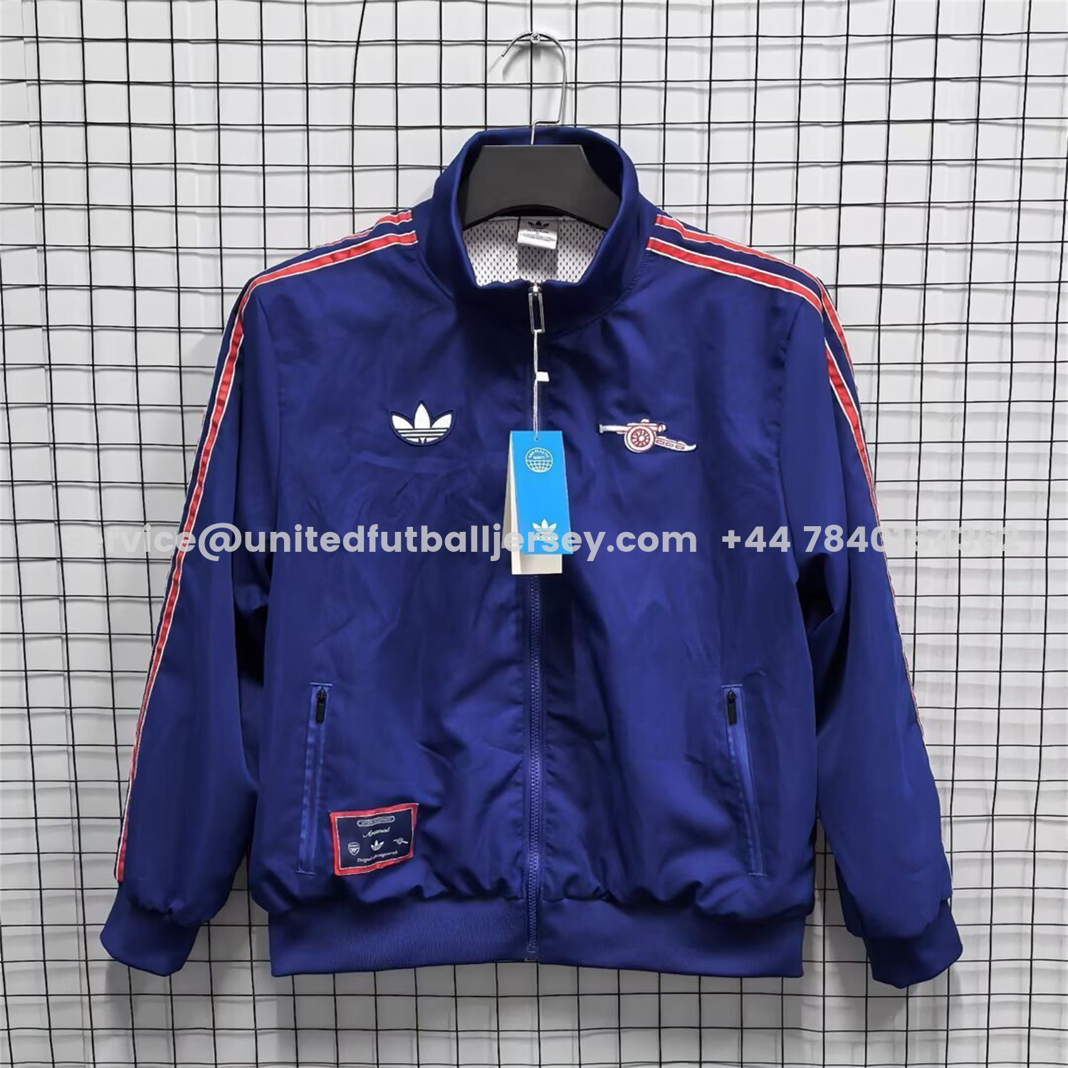 unitedfutballjersey-Arsenal 25-26 Throwback Windbreaker Jacket - Deep Blue