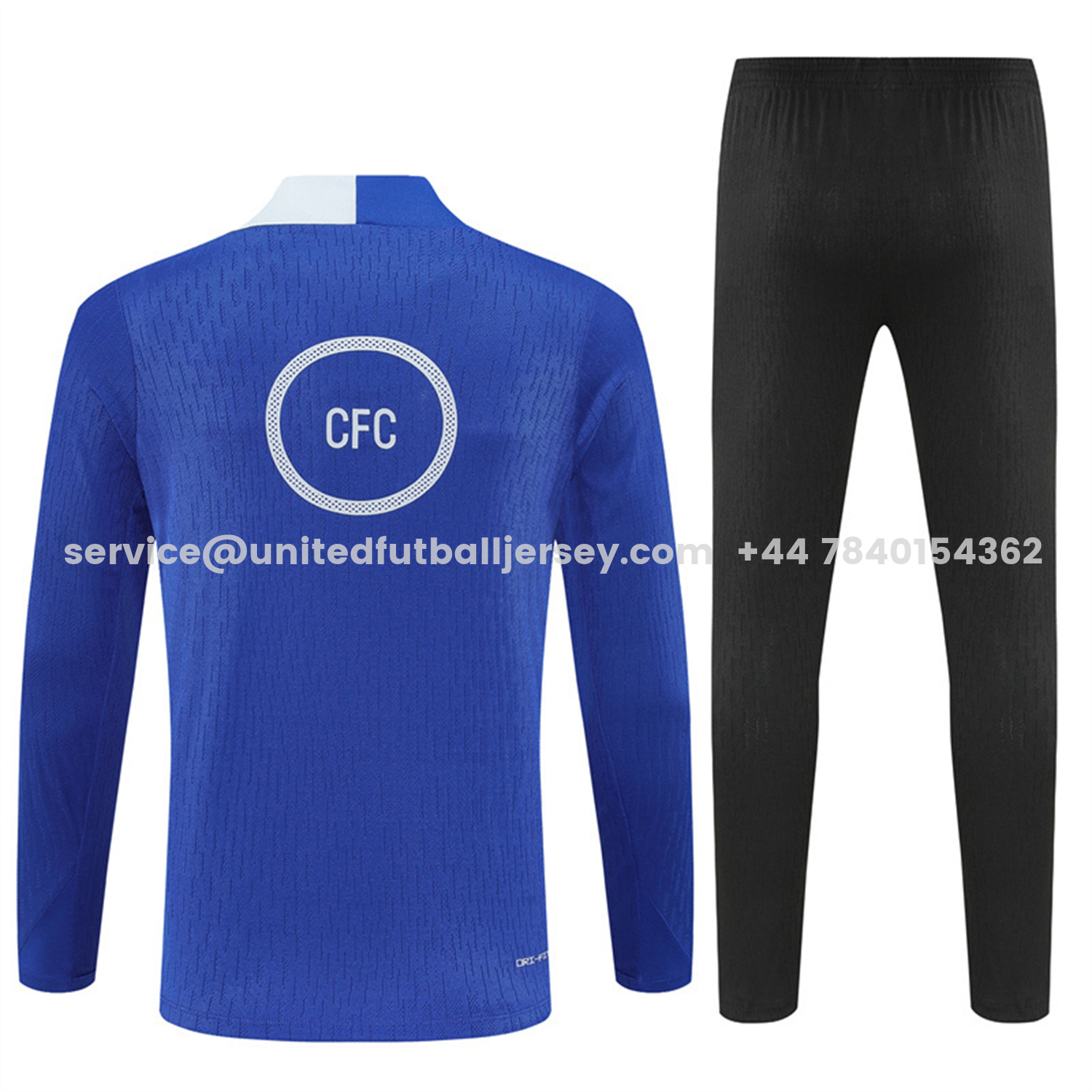 unitedfutballjersey-C.H.E.L.S.E.A 25-26 Long Sleeve Training Set - Player Version - Blue Top and Black Pants