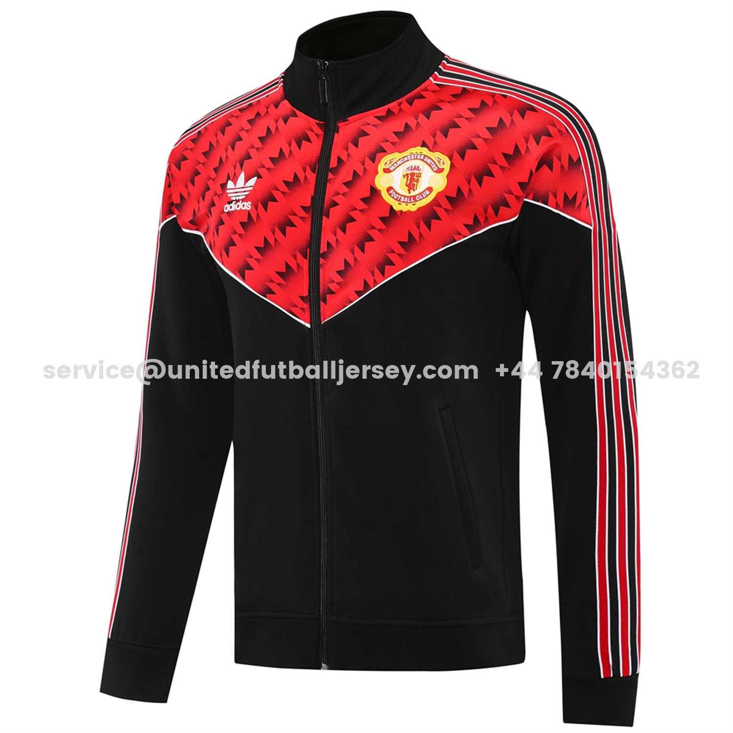 unitedfutballjersey-Manchester United 25-26 Bring Back 1991 Jacket Training Tracksuit - Black and Red