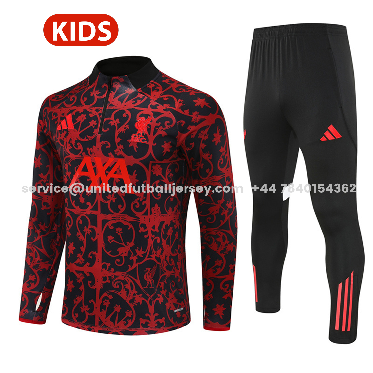 unitedfutballjersey-Liver.pool 25-26 Kids Long Sleeve Training Set - Red Camouflage Top & Blsck Pants