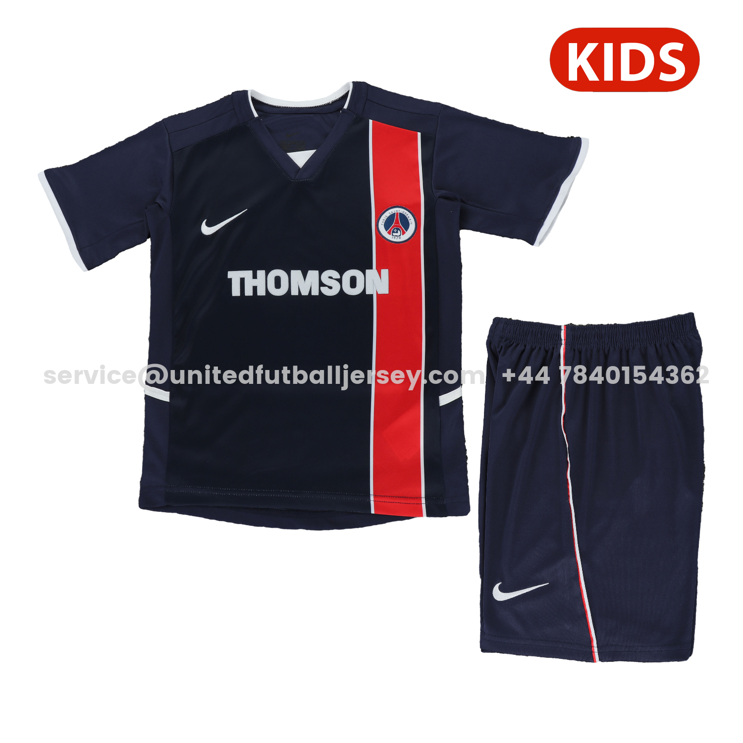 unitedfutballjersey-Retro Paris Saint-Germain PSG 2002-03 Home Kids Kit