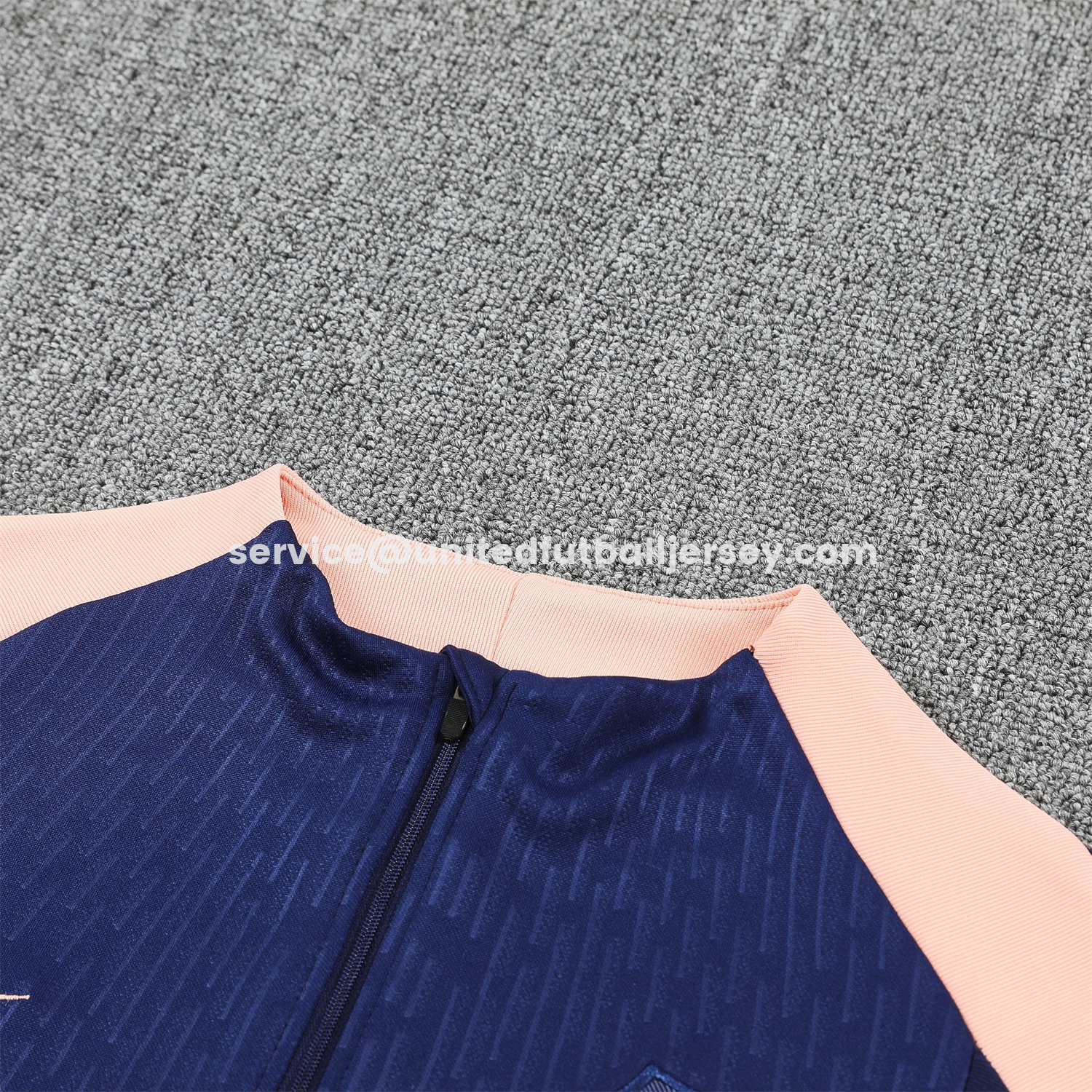 unitedfutballjersey-France 2026 Long Sleeve Training Set - Dark With Pink Top and Pants